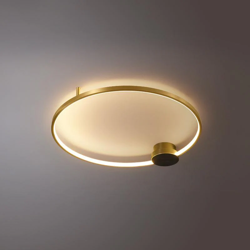Потолочный светильник Loop LED - три круга, 90см x 73см x 7см, латунь, черный, теплый свет