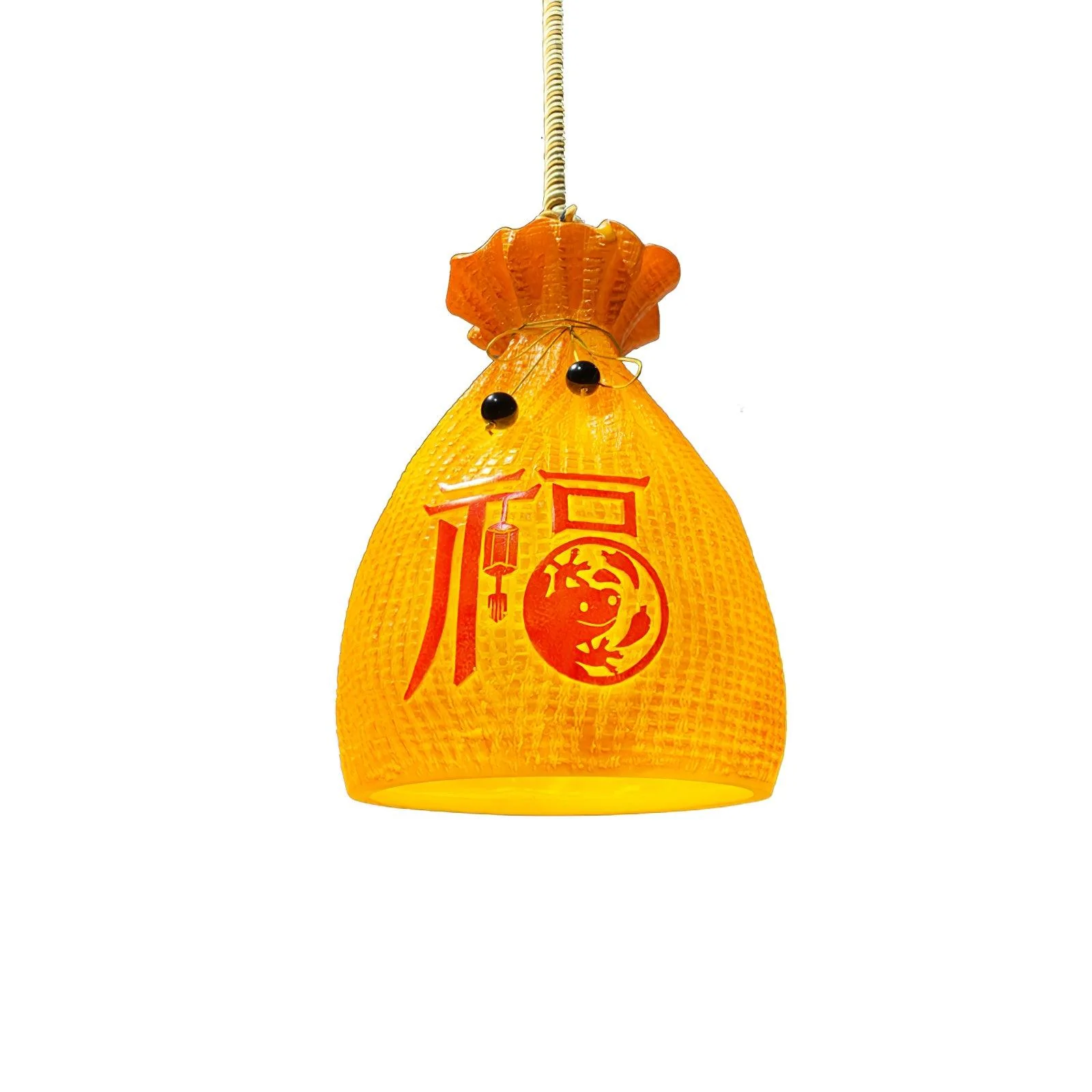 Подвесной светильник Prosperity Pouch Resin - ∅23см x 31см, оранжевый