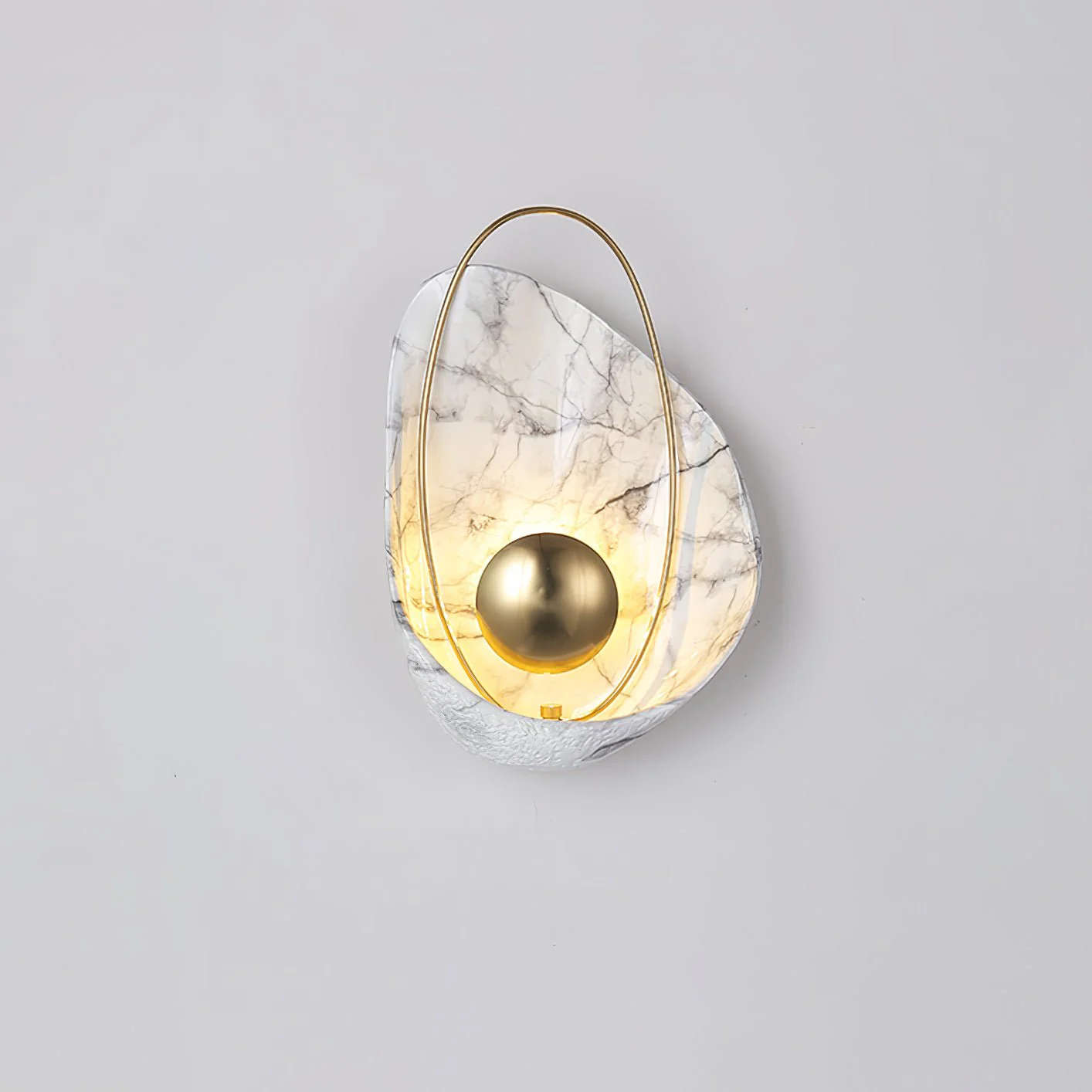 Настенный светильник Pearl - ∅27см x 40см, белый, теплый свет
