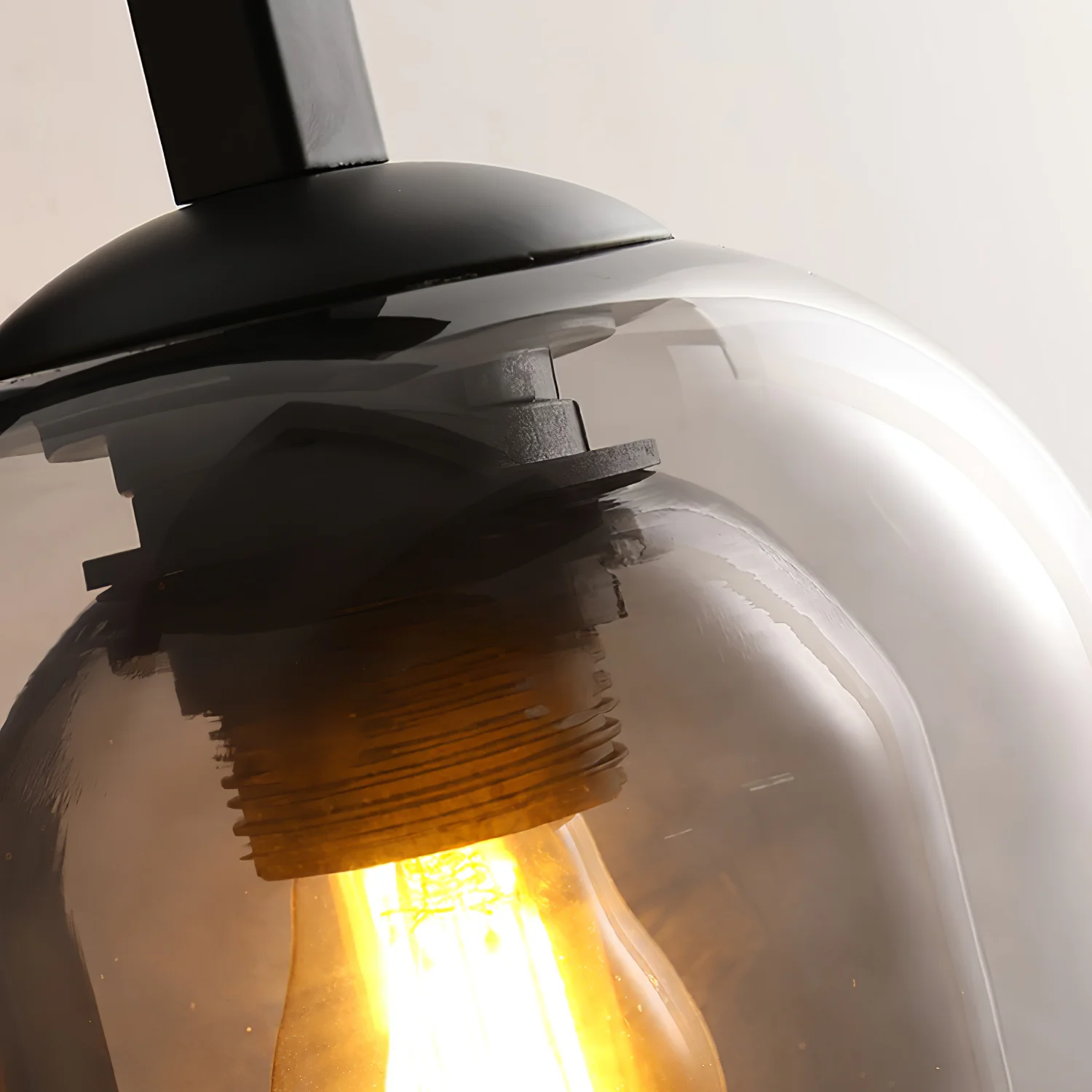Настенный светильник Glass Tubular - ∅15см x 34см, черный, янтарь