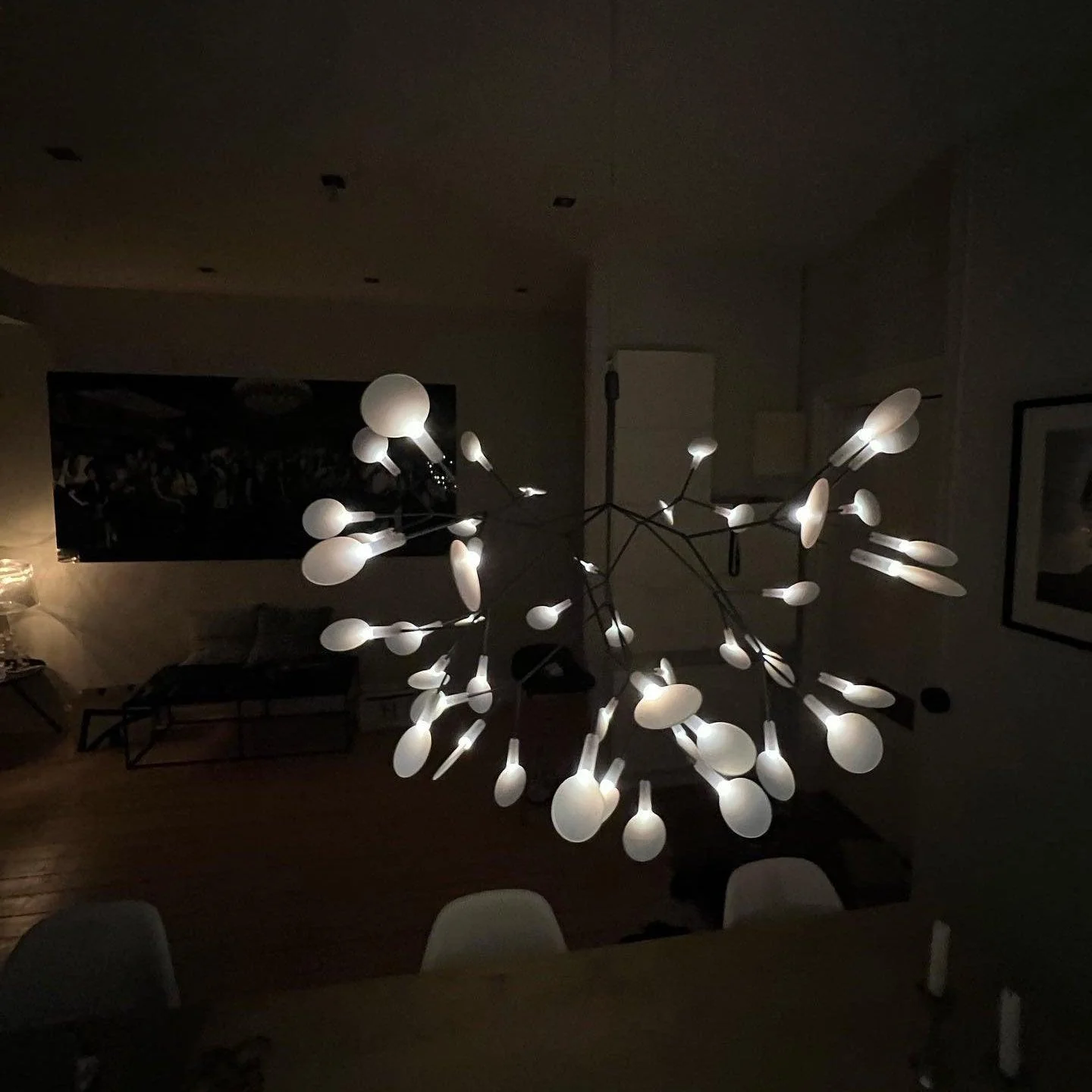Люстра Black Firefly LED - 135 источников света ∅105см x 30см, черный, холодный свет, диммер