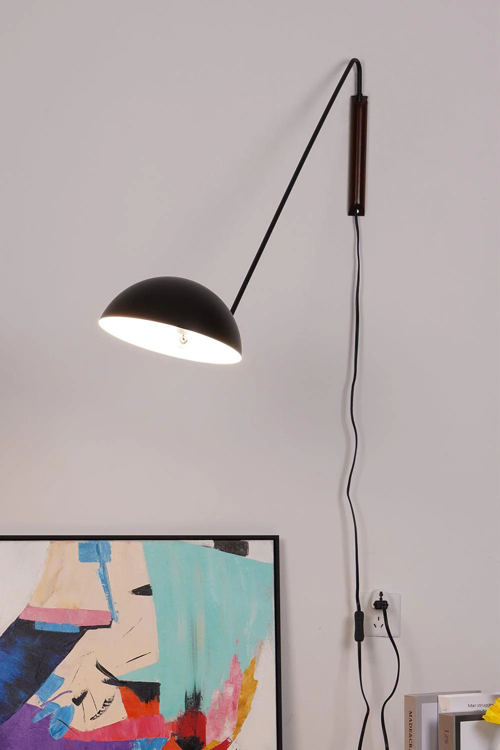 Настенный светильник Swing Dome - 103см x 30см, золотой, орех