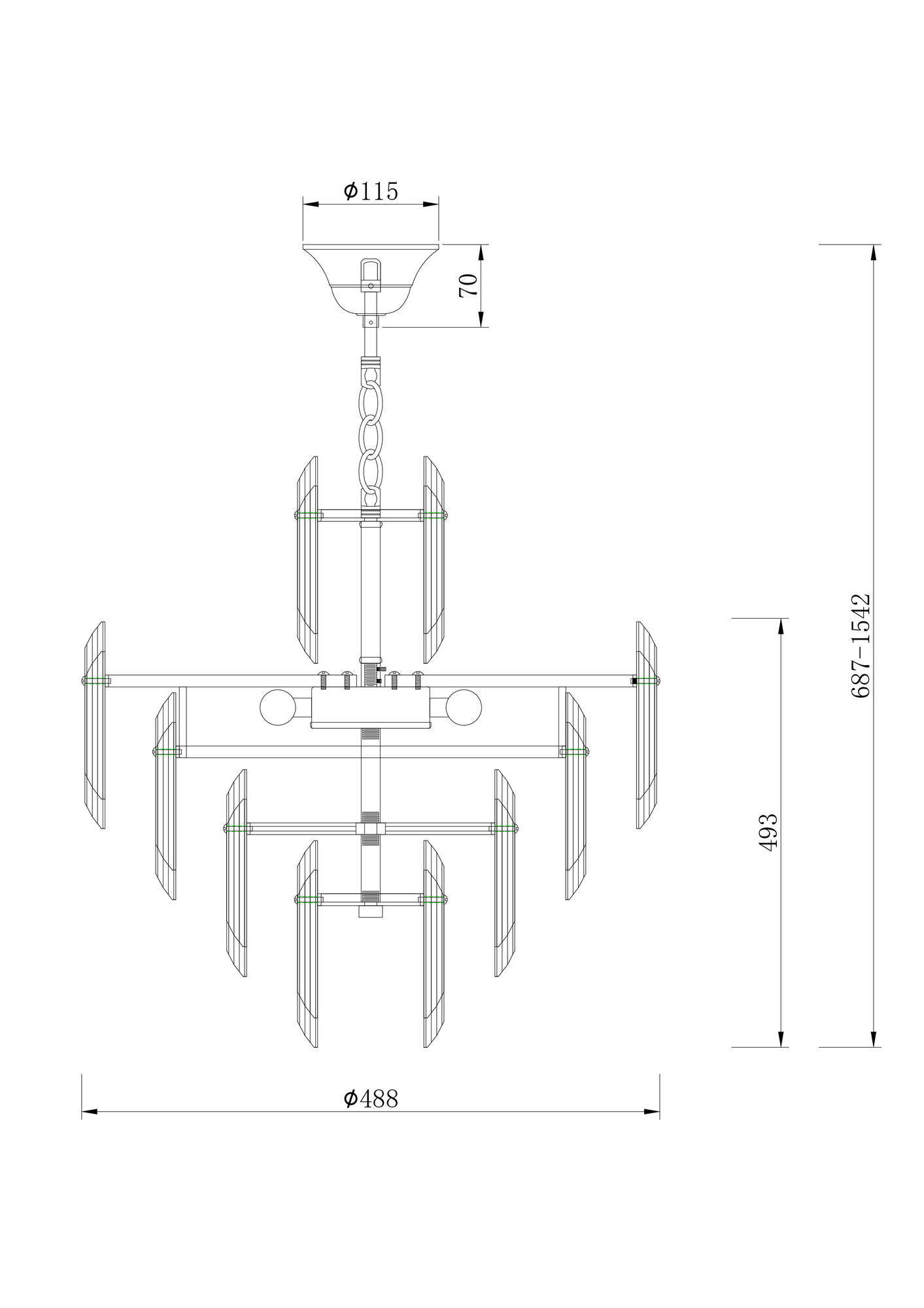 Подвесной светильник Maytoni Flare 220-240V 40W IP20 DIA200PL-06G