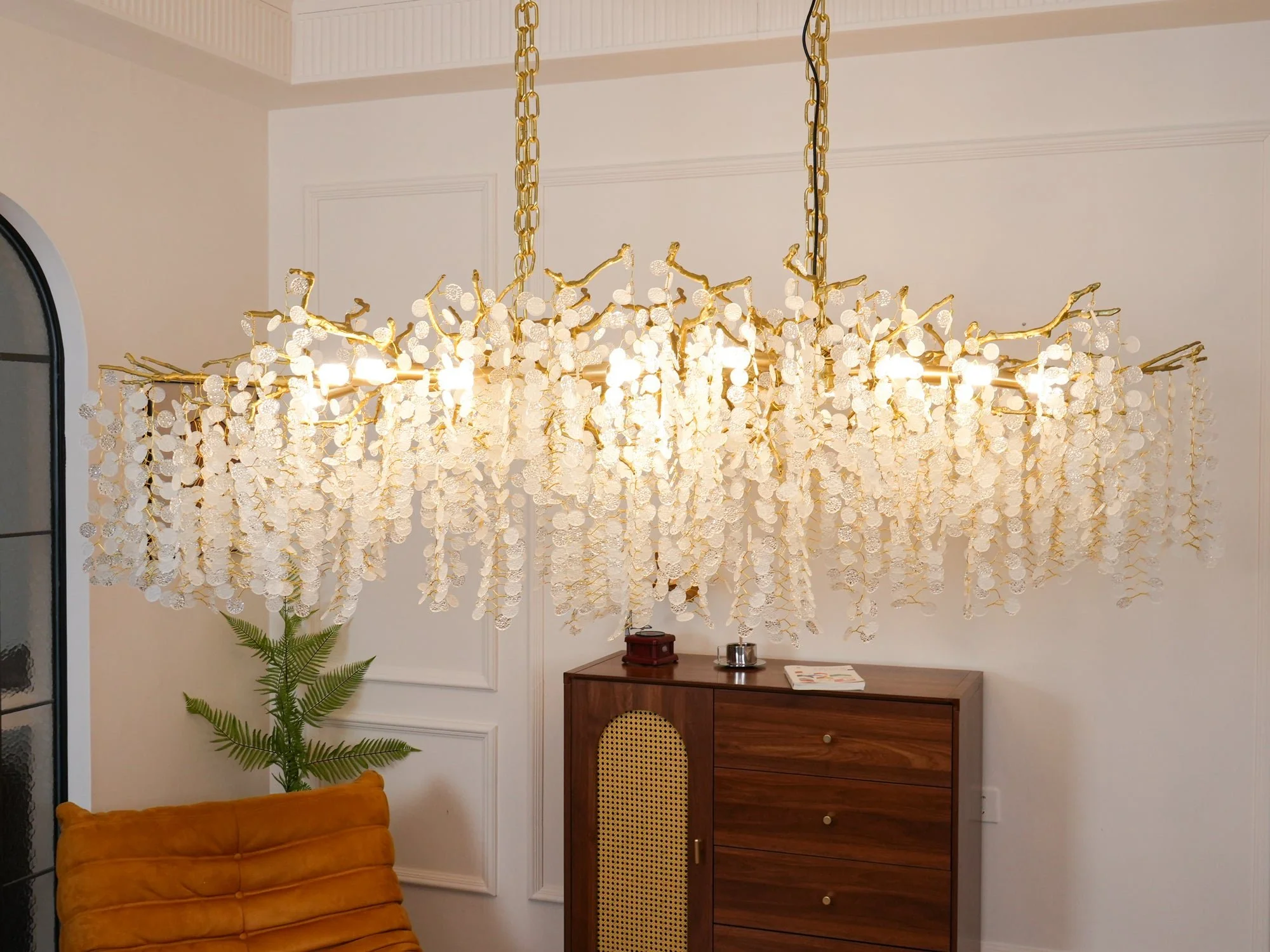 Люстра Shiro Noda Crystal - 200см x 85см x 70см, латунь, прозрачный