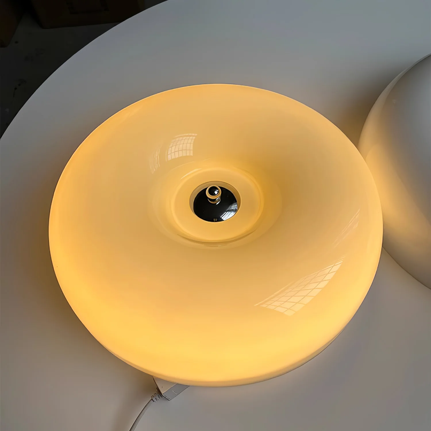 Потолочный светильник Cream Pudding - ∅40см х 10см, кремовый, теплый свет