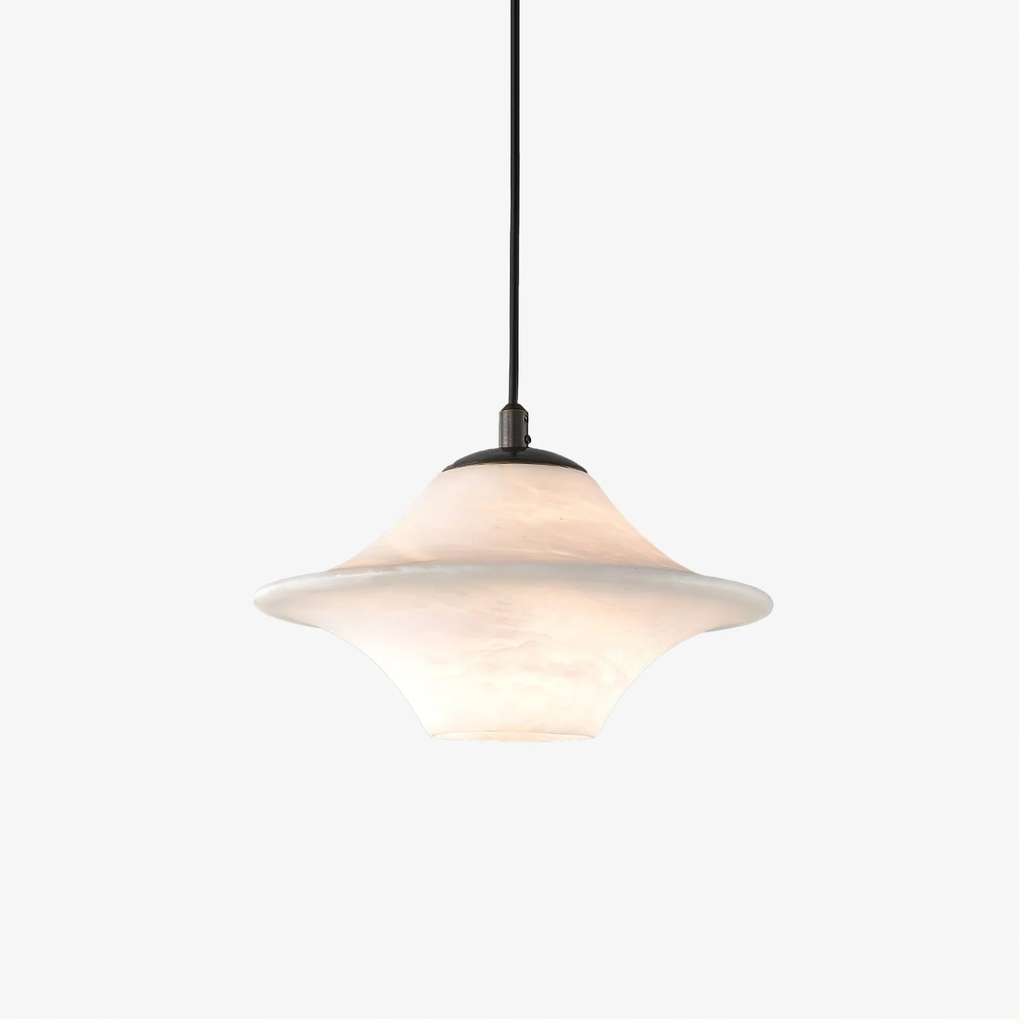 Подвесной светильник Saucer Alabaster - ∅22см x 14см, черный, белый