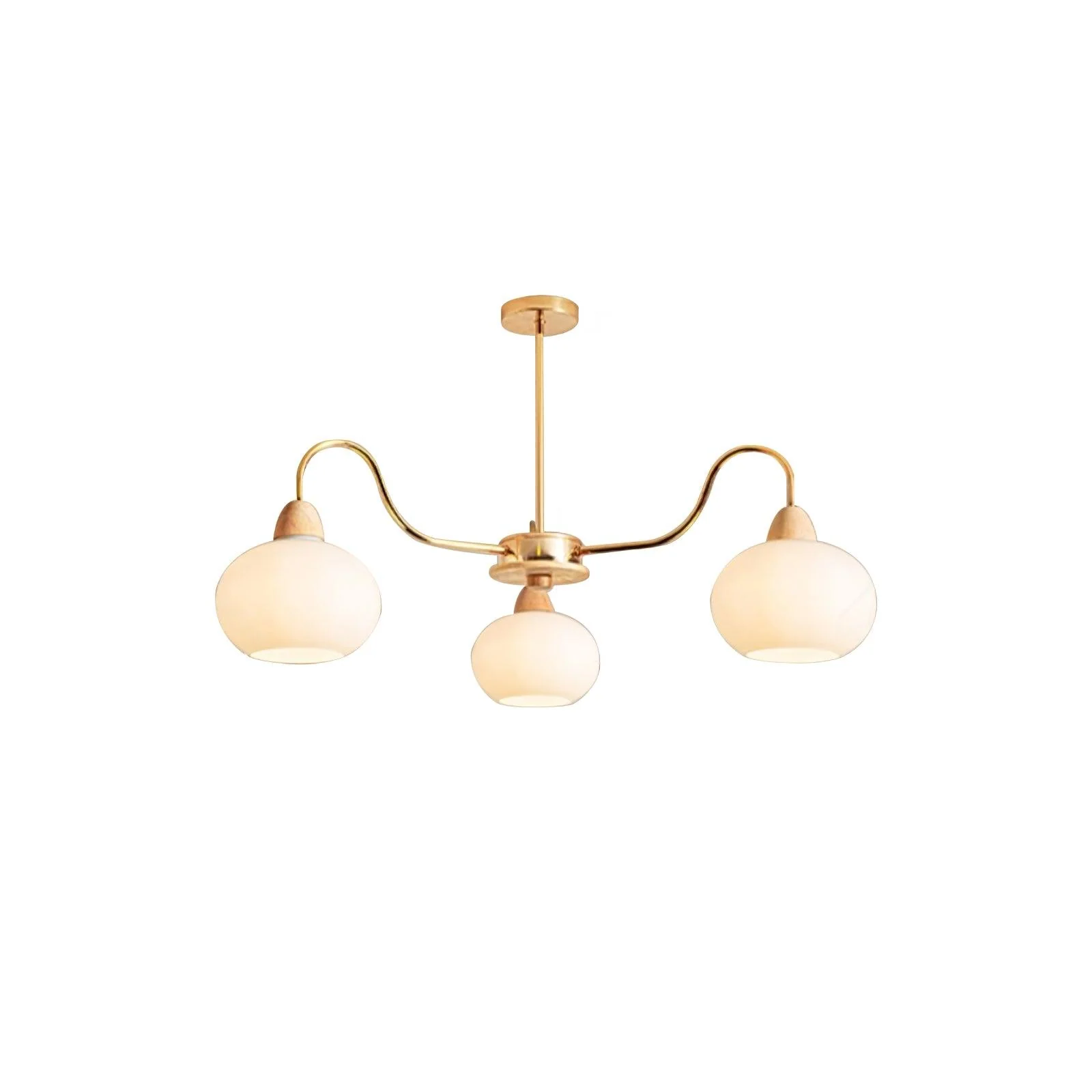Люстра Glass Persimmon - 5 плафонов ∅66см x 34см, золотой, белое стекло