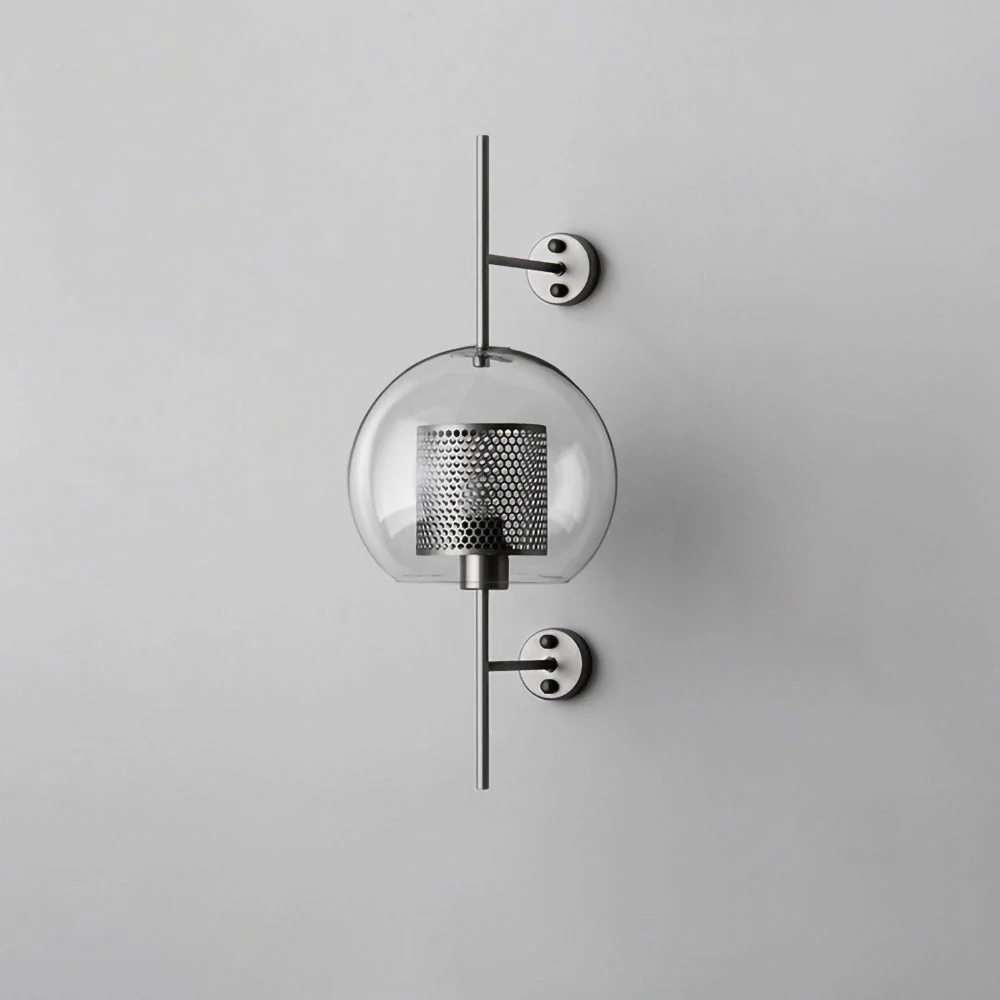 Настенный светильник Chiswick Glass - ∅13см x 67см, серебряный, стекло, 2 шт