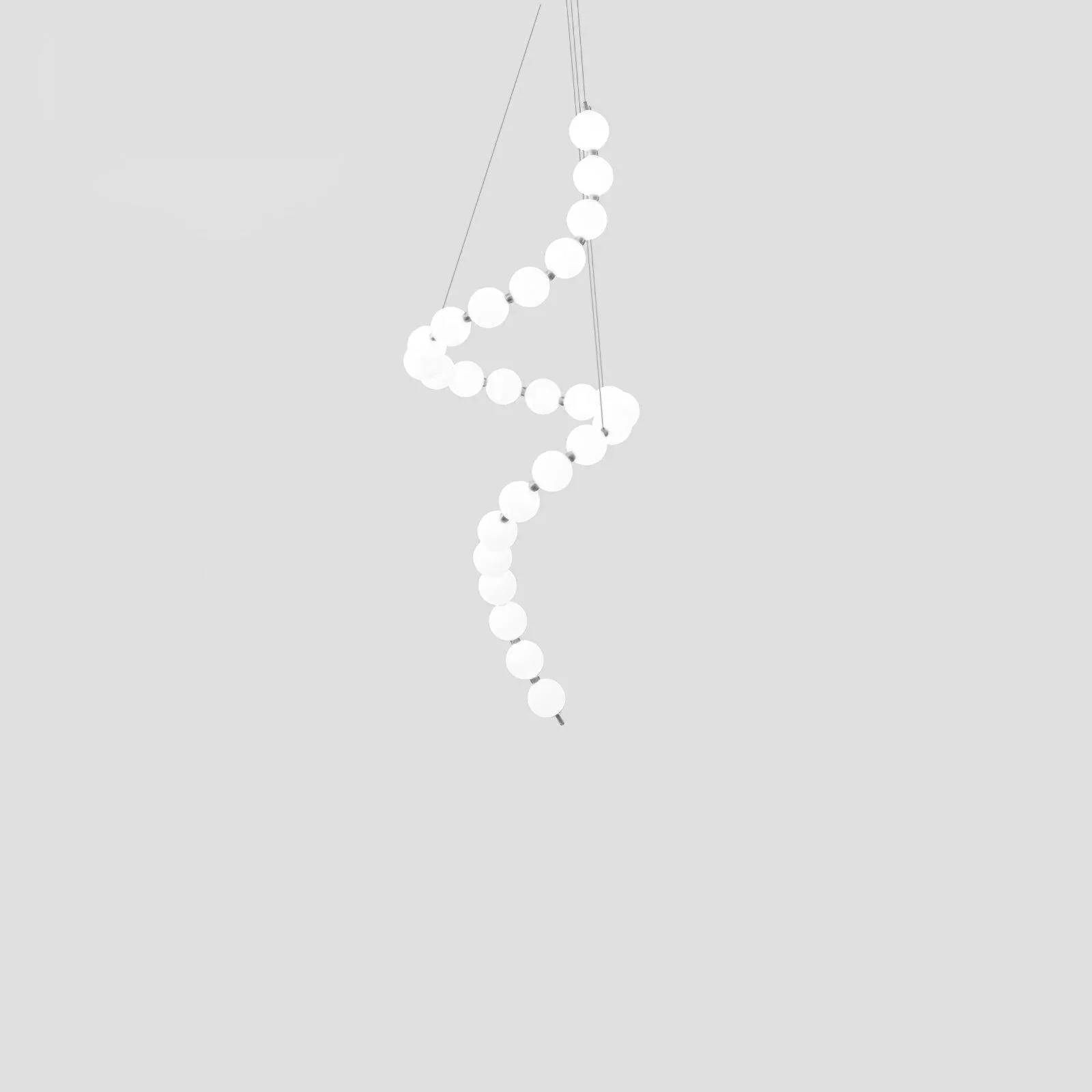 Люстра Acrylic Pearl Necklace - ∅70см x 200см, латунь, белый, теплый свет