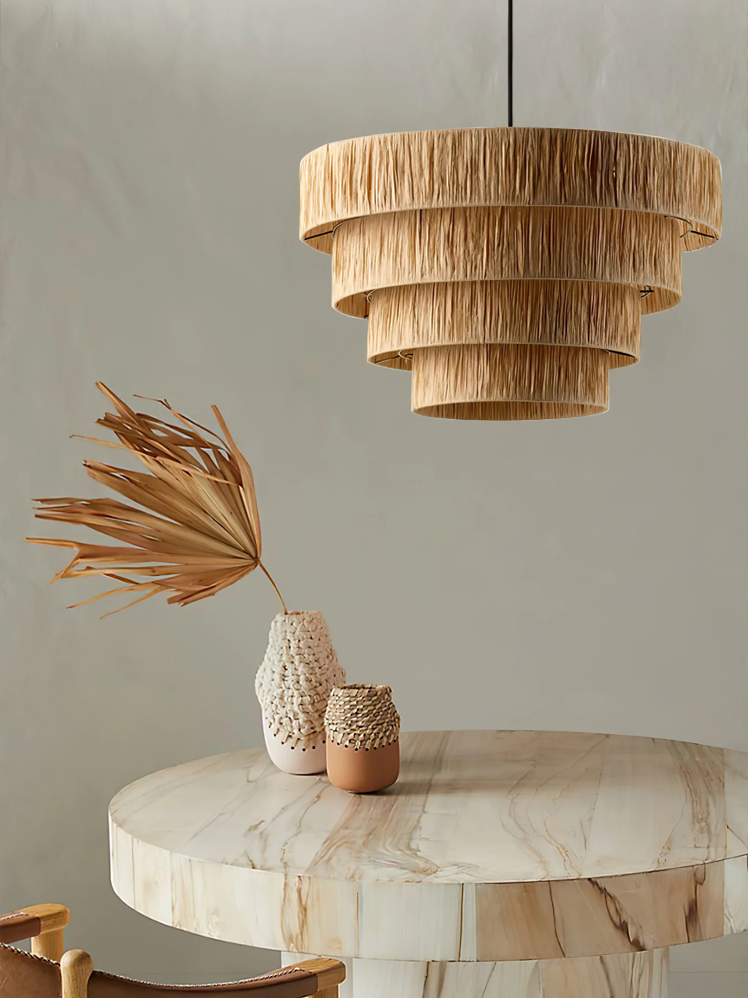 Подвесной светильник Straw Art - ∅55см x 33см, натуральная солома