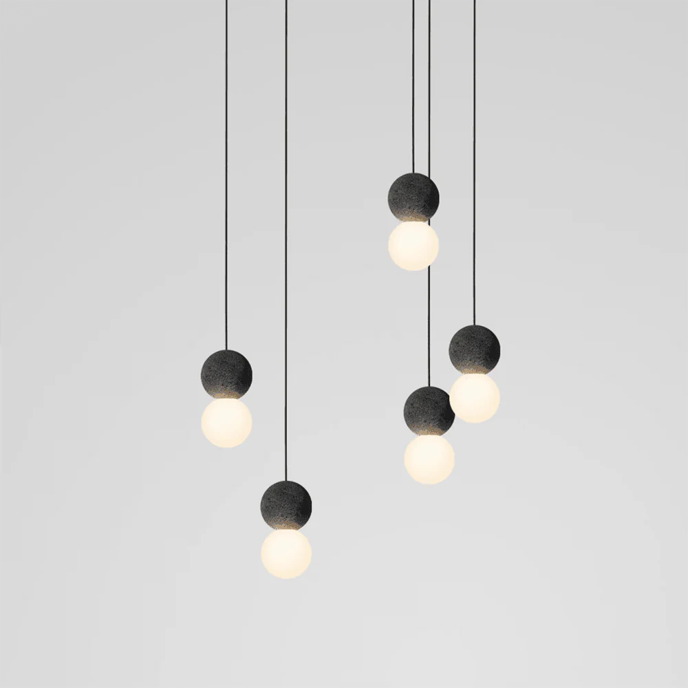 Подвесной светильник Origo - ∅10см x 20см, черный, белый