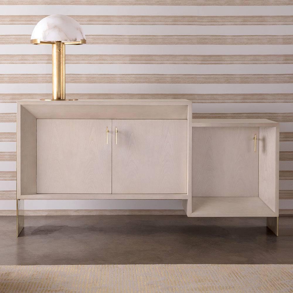 Настольный светильник Elegance Alabaster - ∅30см x 50см, золотой, белый, стекло