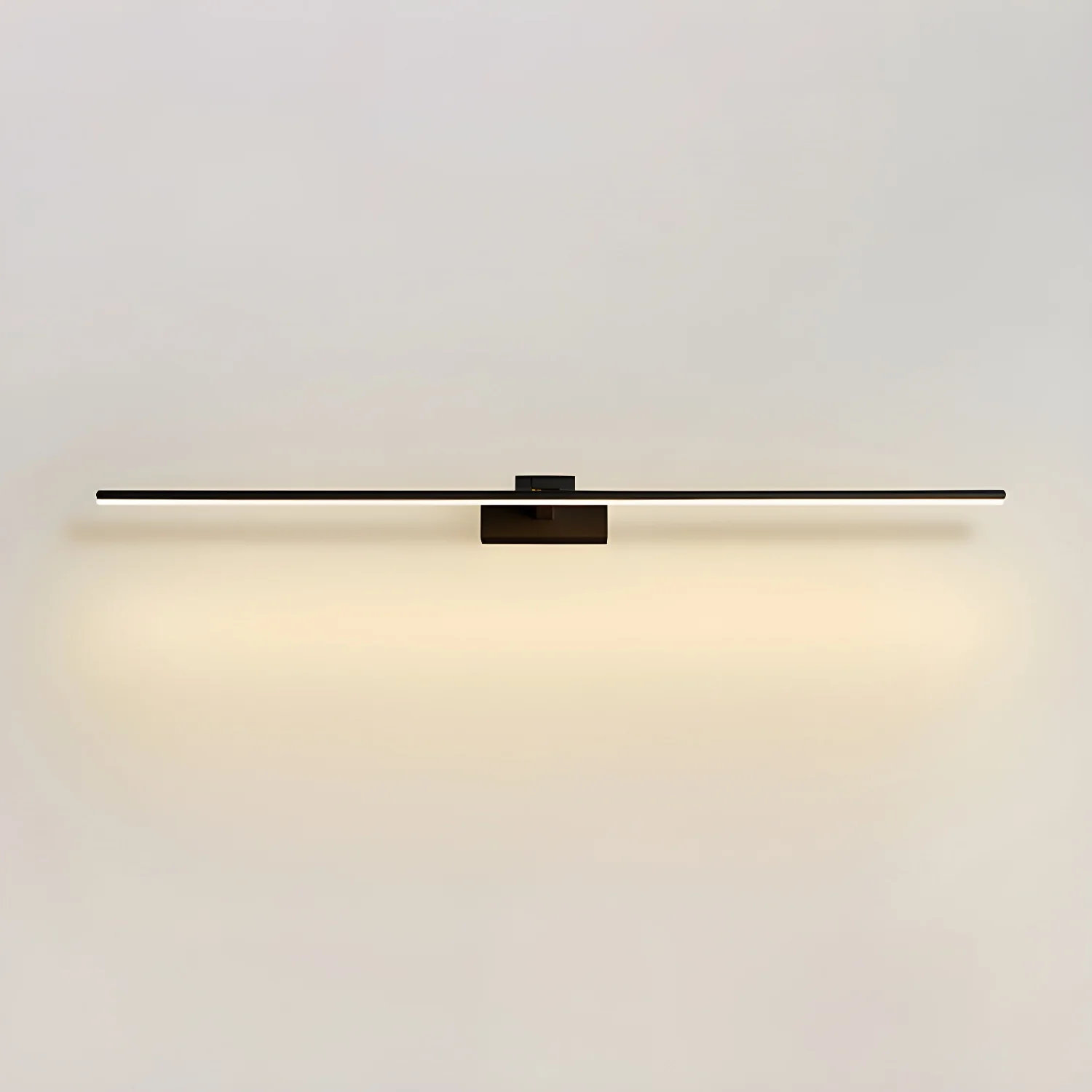 Настенный светильник Linear Bathroom - ∅80см x 6см, черный, теплый свет