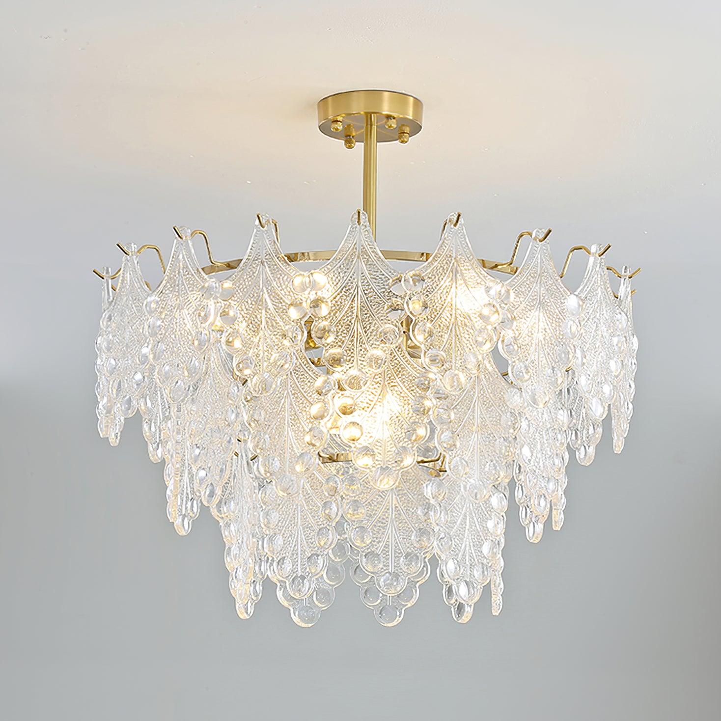 Люстра Tiered Carved Glass - 2 яруса ∅60см x 27см, золотой