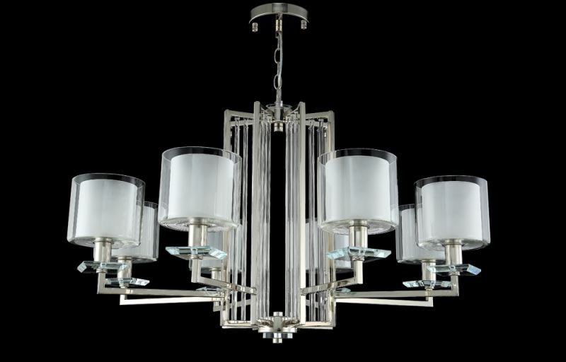 Люстра Crystal Lux NICOLAS NICOLAS SP-PL8 NICKEL/WHITE