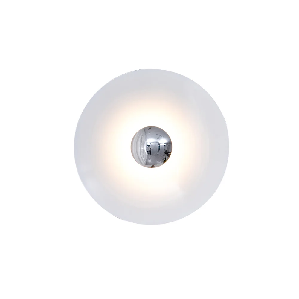 Настенный светильник Simplicity Glow - ∅40см x 40см, белый, хром, теплый свет