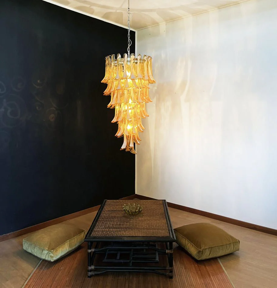 Люстра Marigold Murano - ∅64см x 120см, янтарь, никель