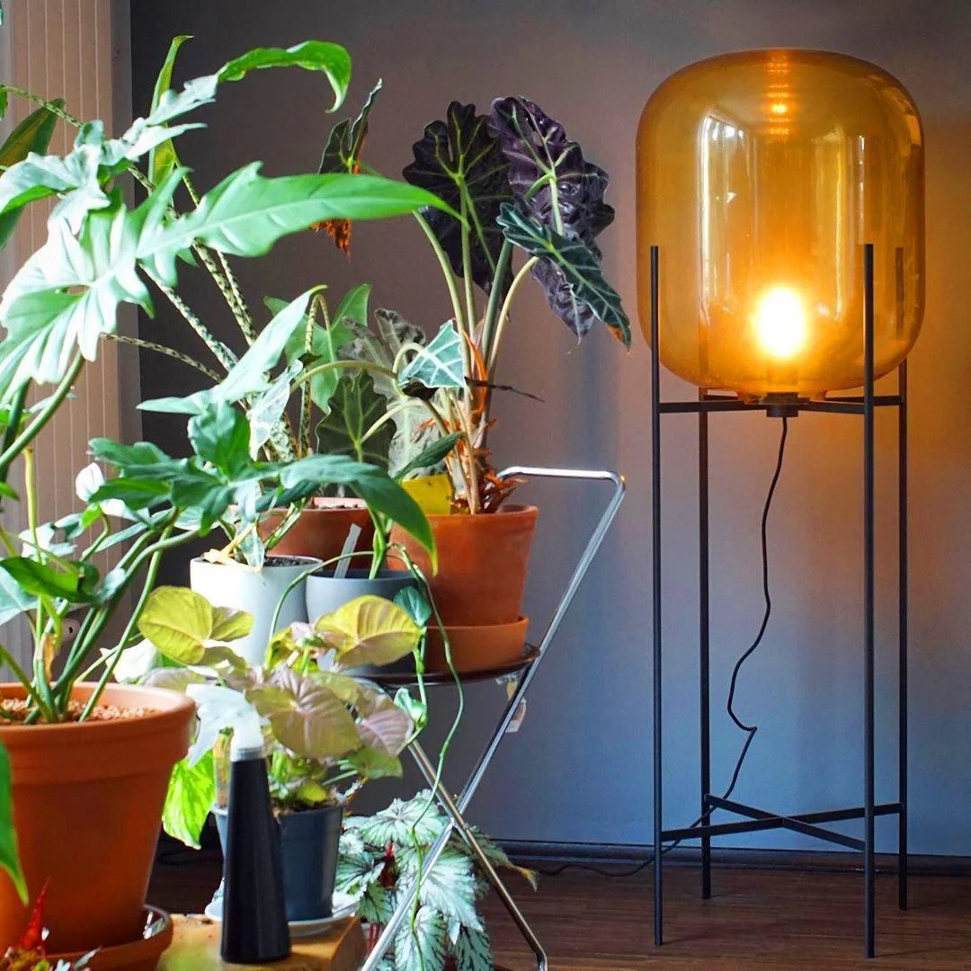 Торшер Oda - ∅48см x 160см, янтарь