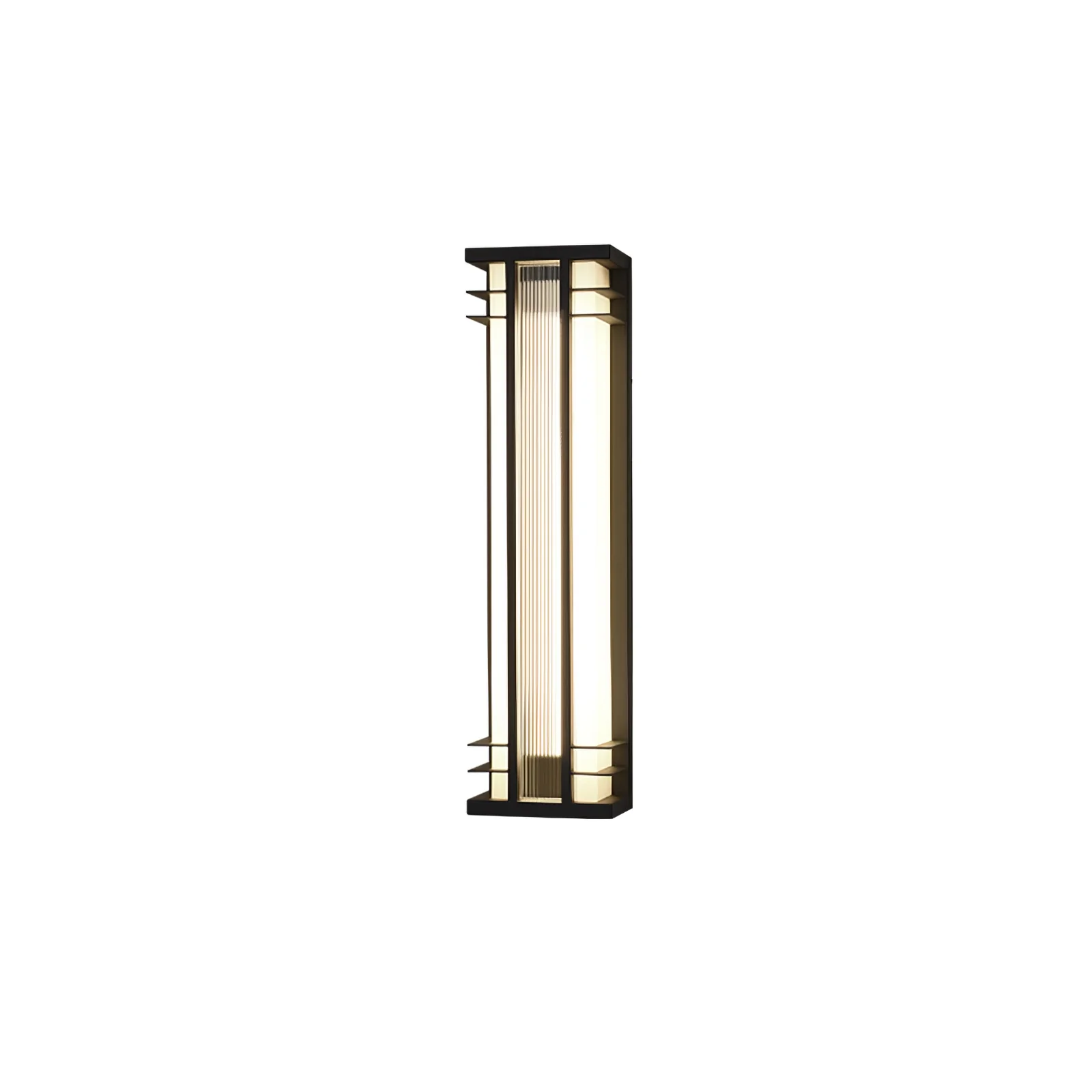 Double Axis Outdoor Wall Lamp - L 6.3″ x W 4.7″ x H 27.6″ / L 16cm x W 12cm x H 70cm Set of 2 / Model B: Solar-Powered Version / Warm Light