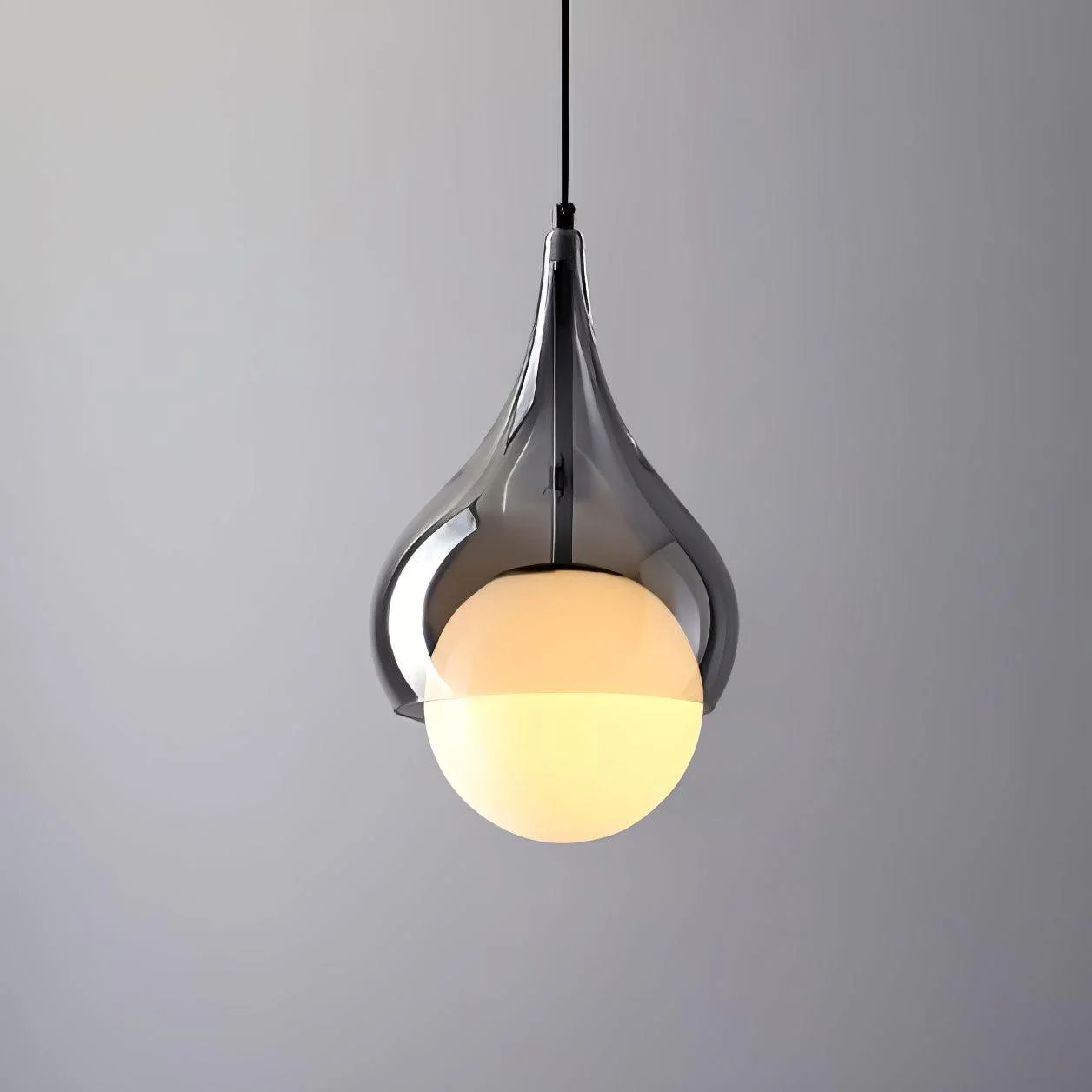 Подвесной светильник Quartet of Light Glass  - модель D Small - ∅70см x 150см, черный, дымчато-серый, 3000-6500К