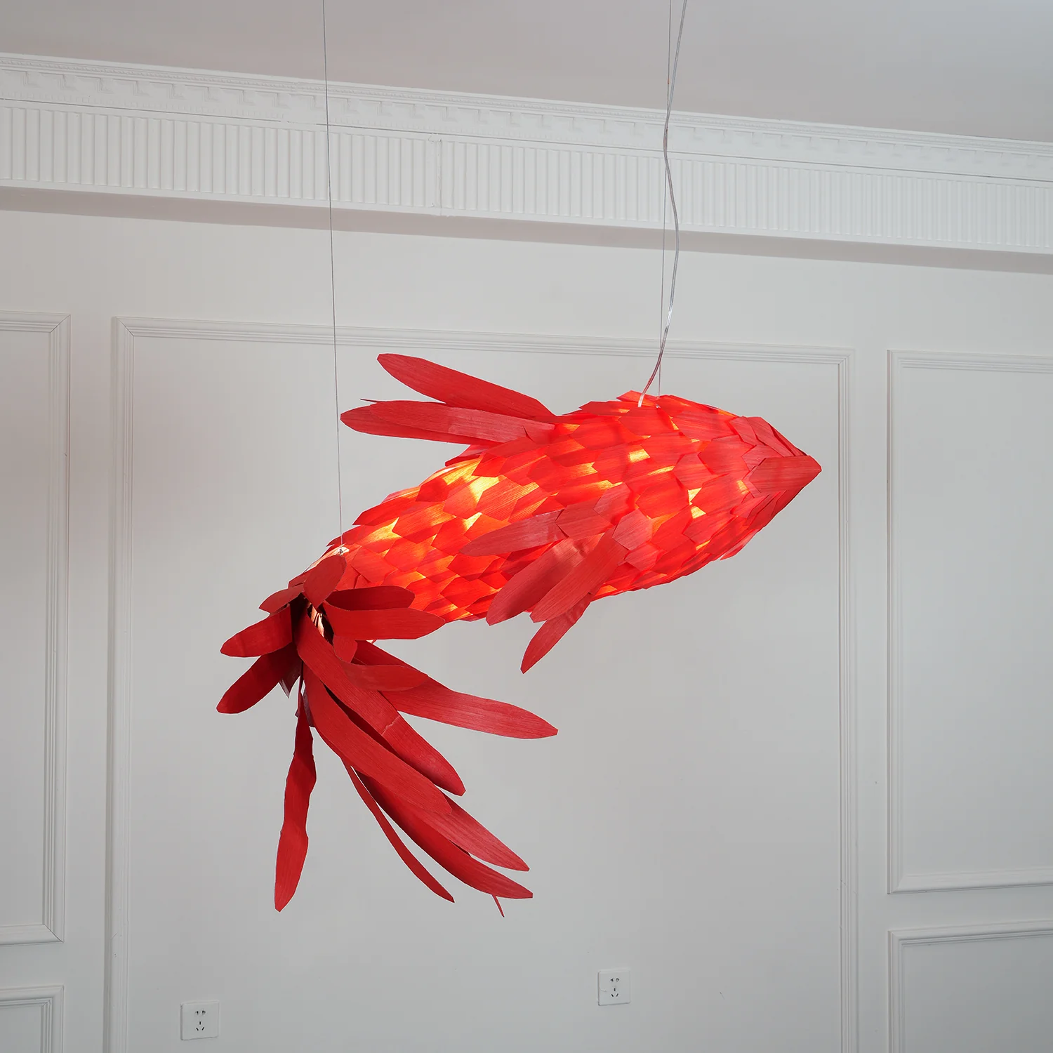 Люстра Crimson Swirl Koi - 200см, красный, холодный свет