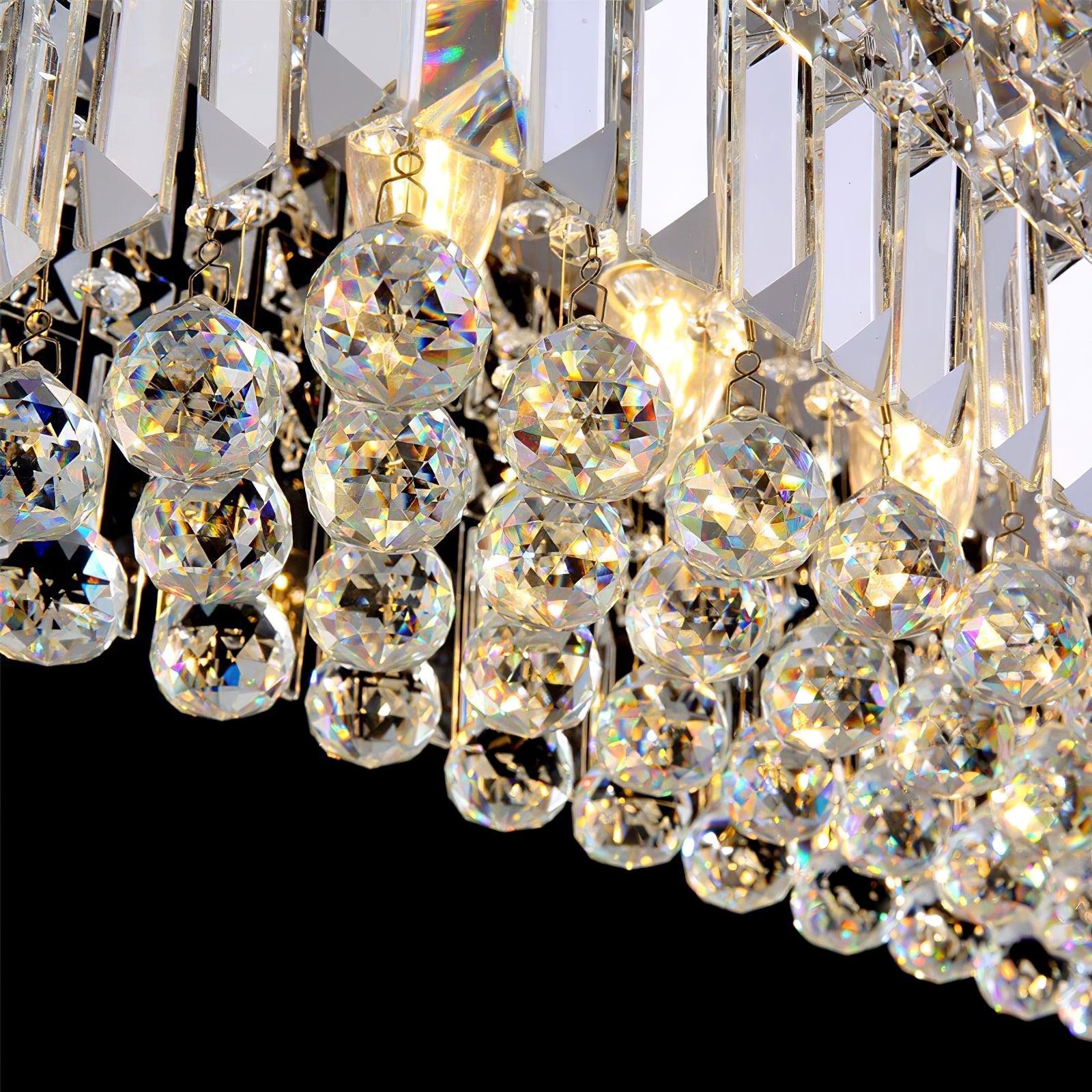 Люстра Crystal Raindrop - 100см x 19см, хром