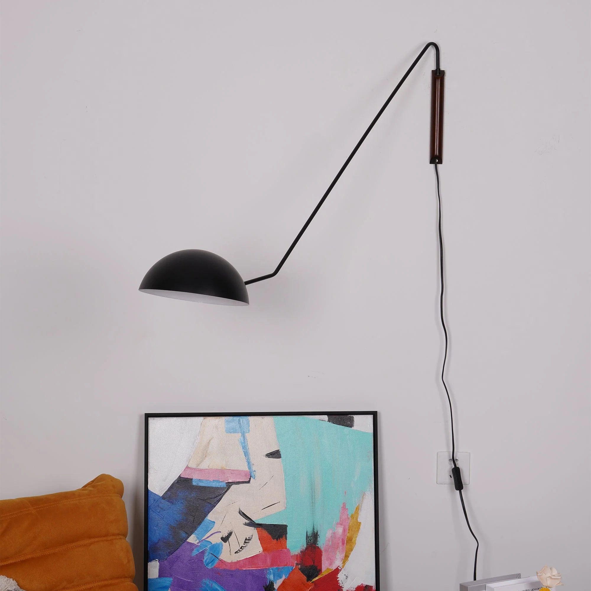 Настенный светильник Swing Dome - 103см x 30см, золотой, орех