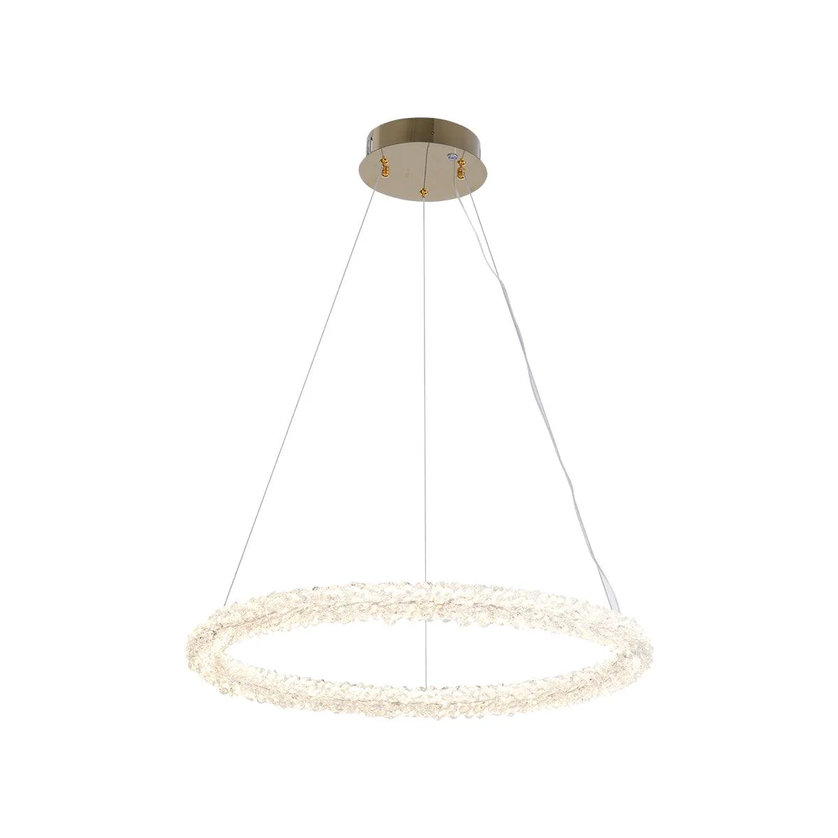 Люстра Ring Crystal - ∅40см + ∅60см, золотой, холодный свет