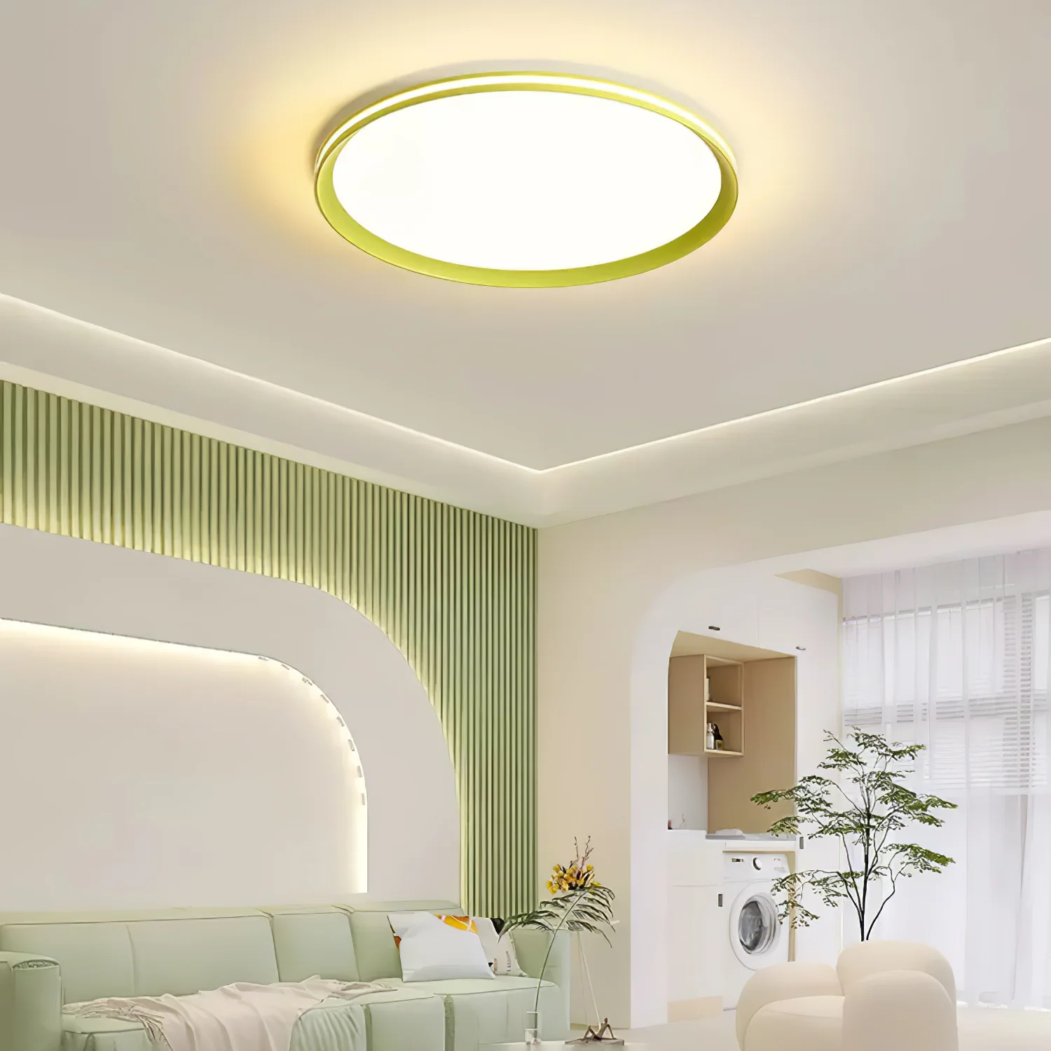 Потолочный светильник Acrylic Circular LED - ∅40см x 3см, зеленый, 3000-6500К