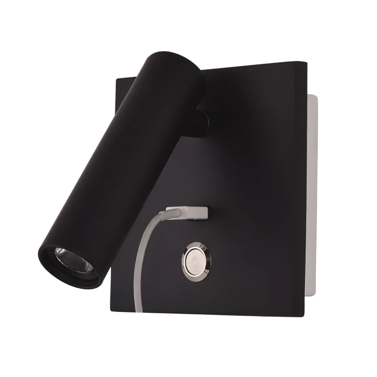 Настенный светильник Black Bedside USB - ∅8см x 18см, черный