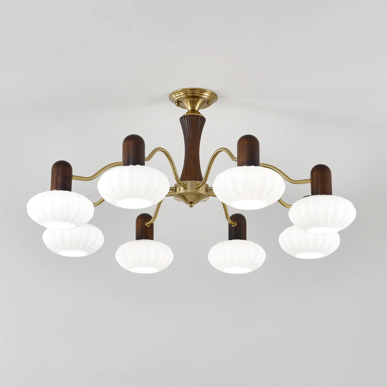 Люстра Walnut Color Embrace - 3 плафона ∅72см x 40см, орех, золотой