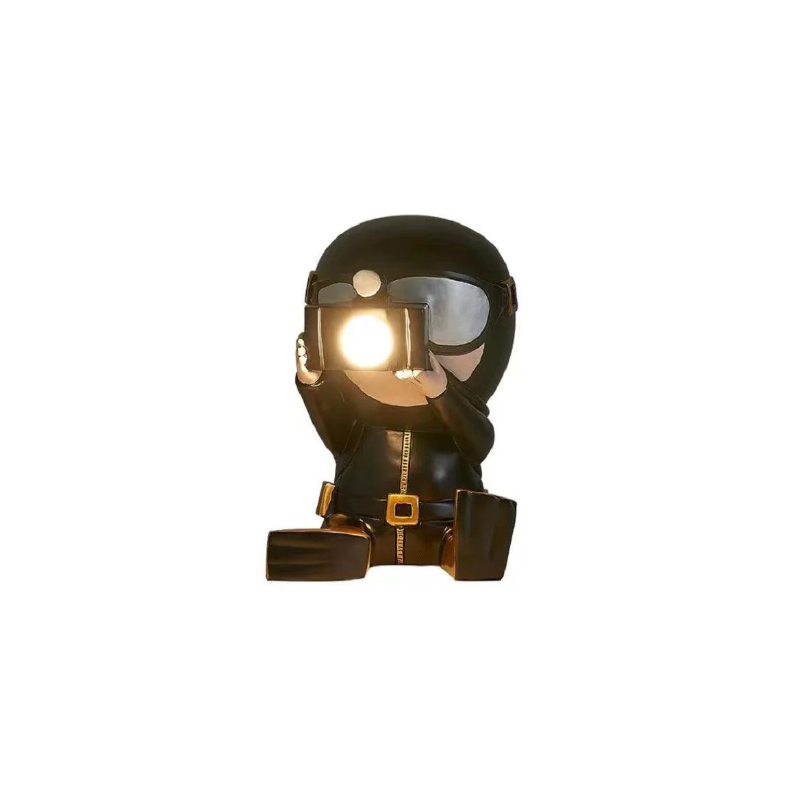 Настольный светильник Adventurer Resin - ∅33см x 34см, черный, золотой