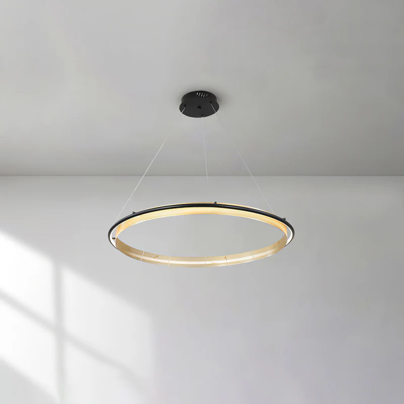 Люстра Acrylic LED Round - 3 яруса: ∅60см + ∅80см + ∅100см, черный, янтарь, теплый свет