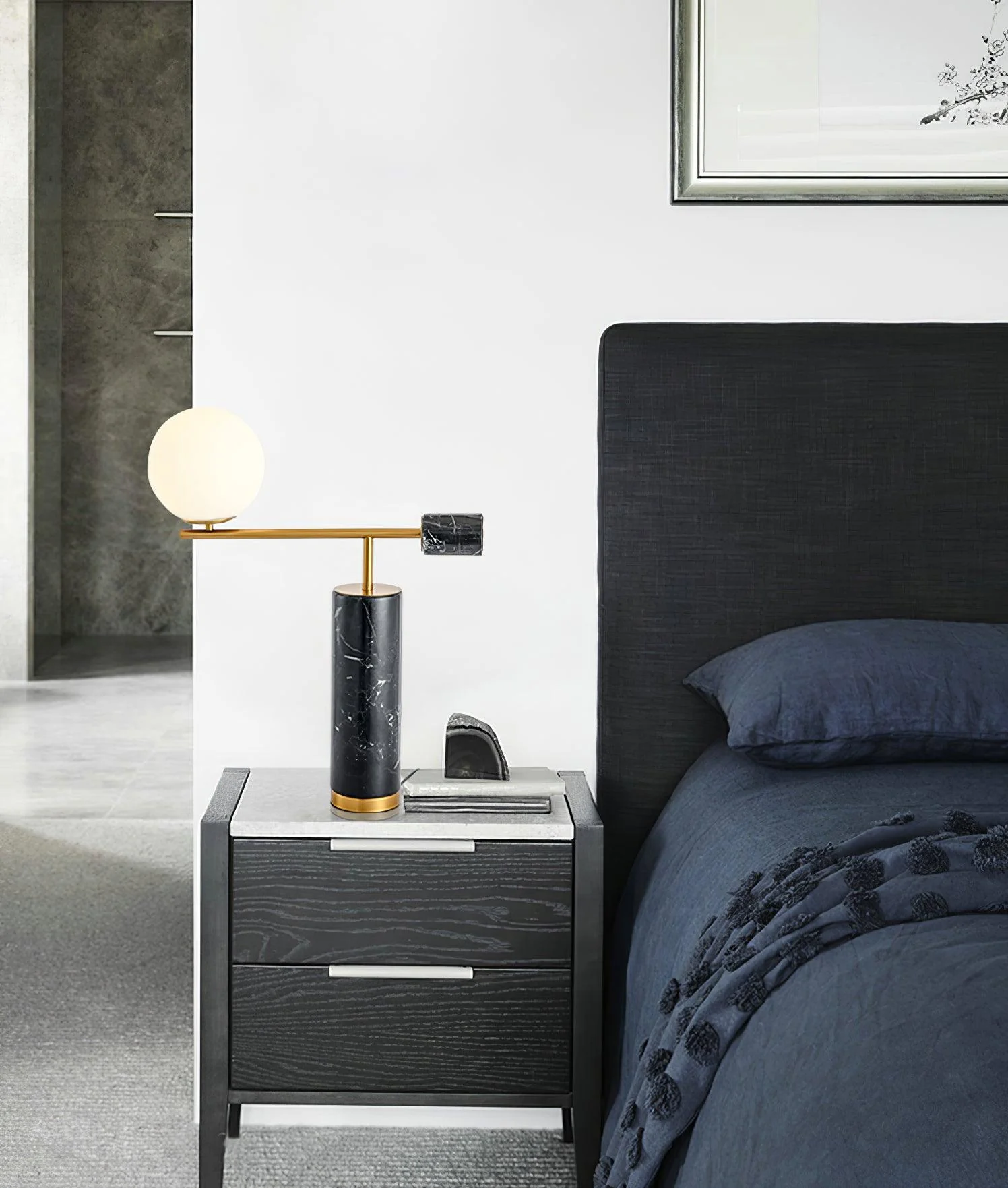 Bendik Ceramic Desk Lamp - ∅ 19.7″ x H 25.2″ / Dia 50cm x H 64cm / Black+Gold / AU plug