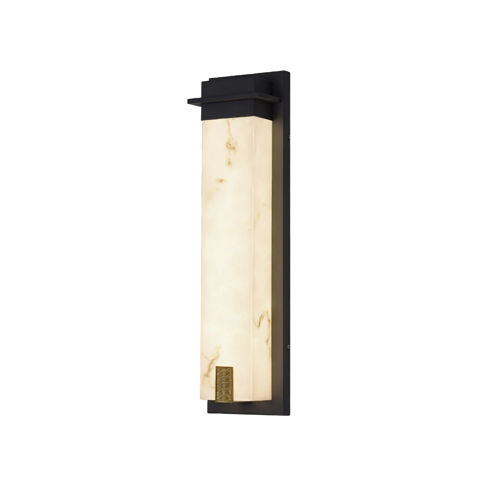 Delaney Outdoor Wall Light - Model A L 6.3″ x W 4.3″ x H 19.7″ Set of 2 / Black & White / Warm Light