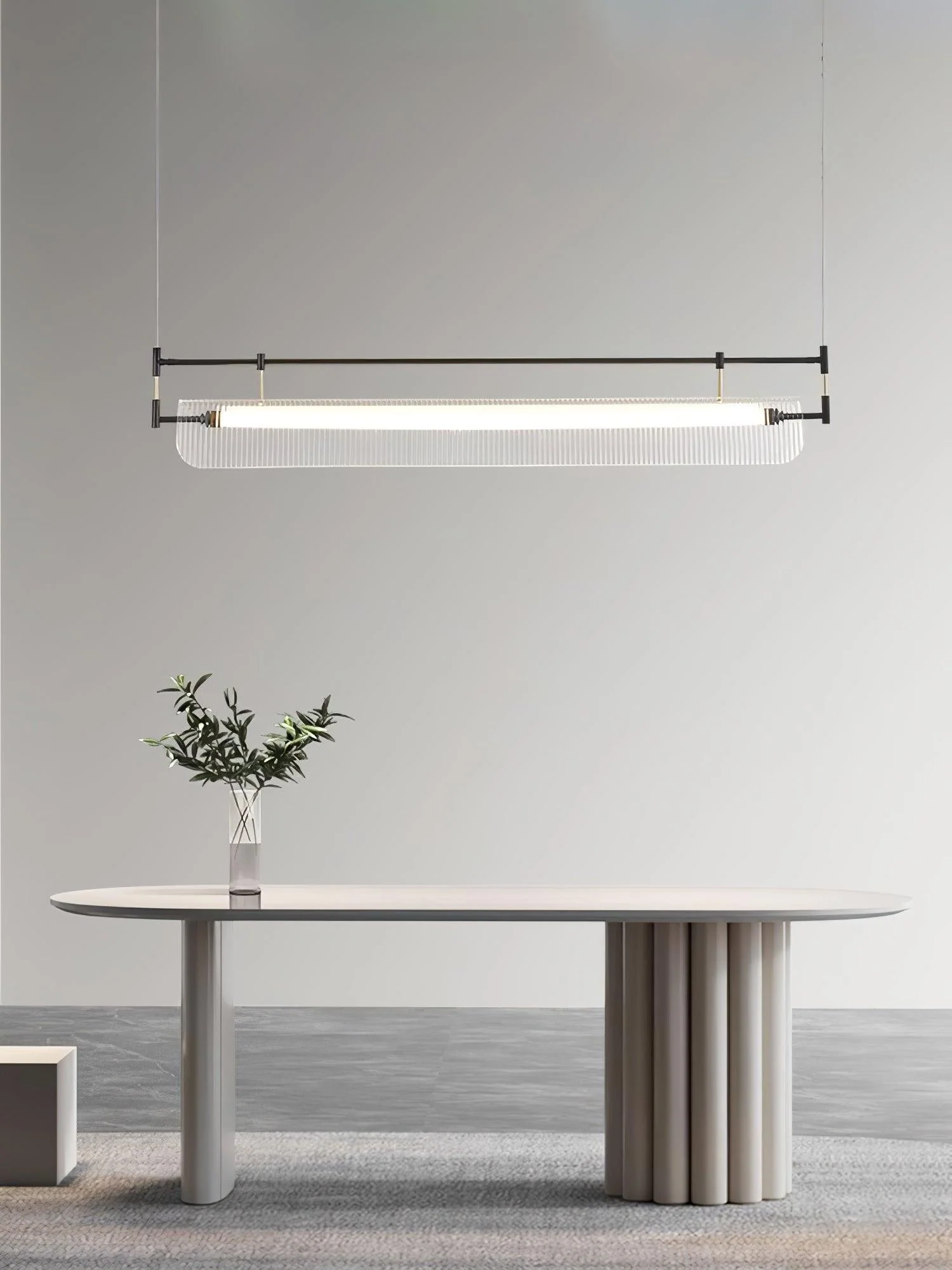 Люстра Linear Strip - 120см x 12см x 20см, черный, прозрачный, теплый свет, 25W