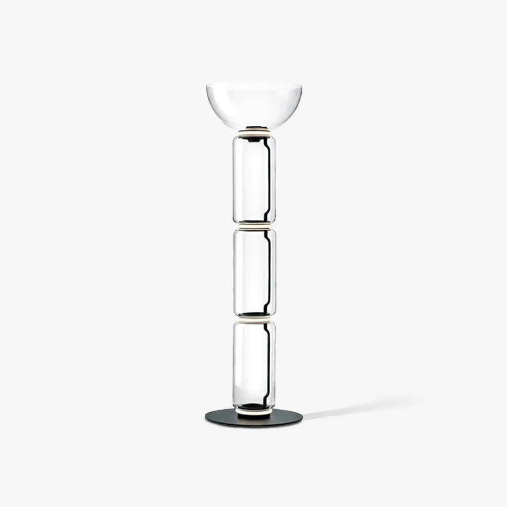 Торшер Bamboo Glass - ∅28см x 57см, стекло, черный, теплый свет