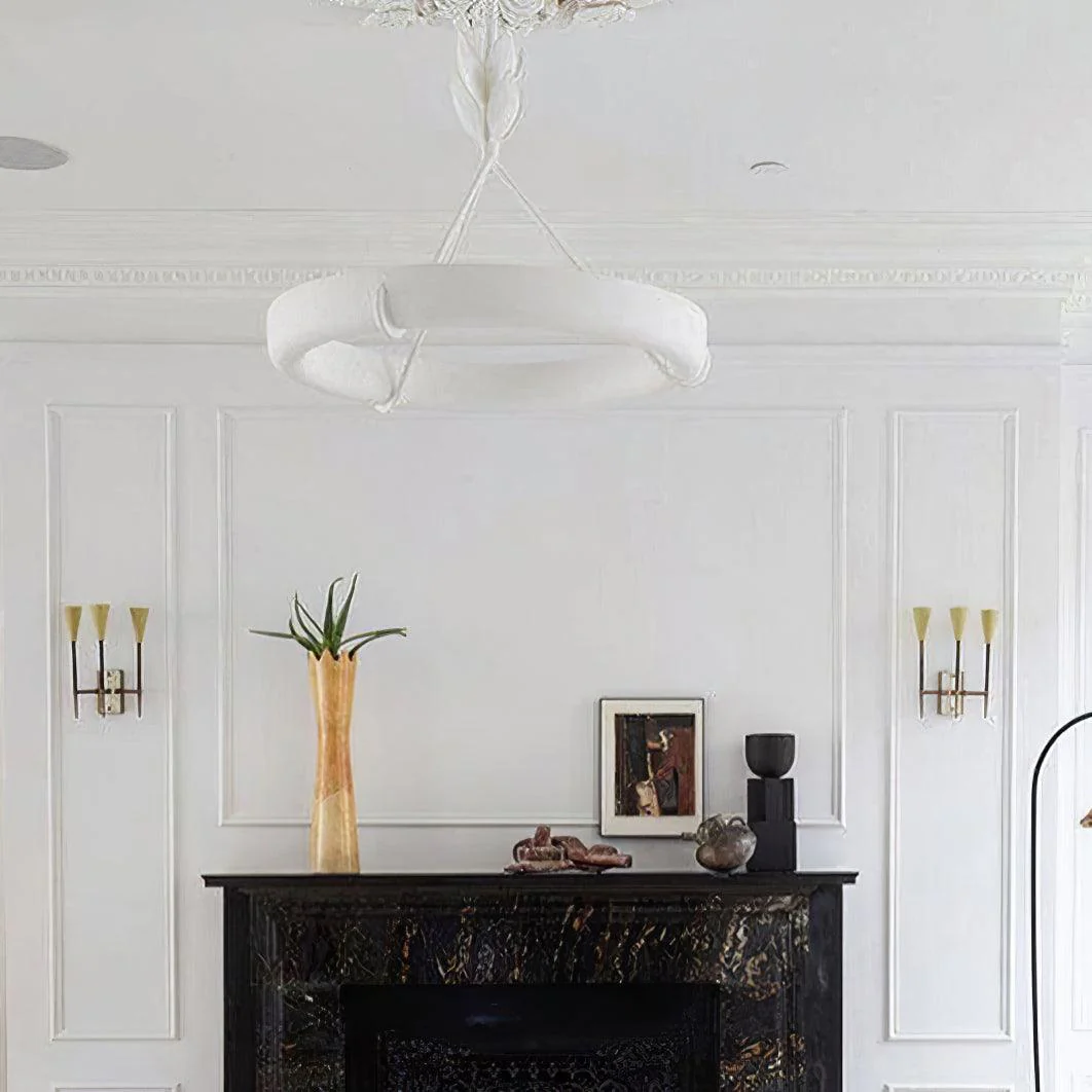 Люстра Tinsley Plaster - ∅80см x 65см, белый, теплый свет