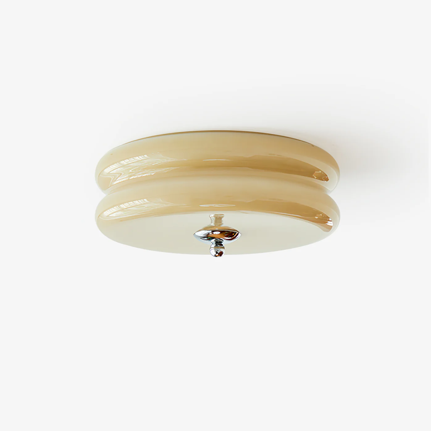 Потолочный светильник Art Deco Vintage - ∅40см x 13см, золотой, бежевый, диммер, теплый свет