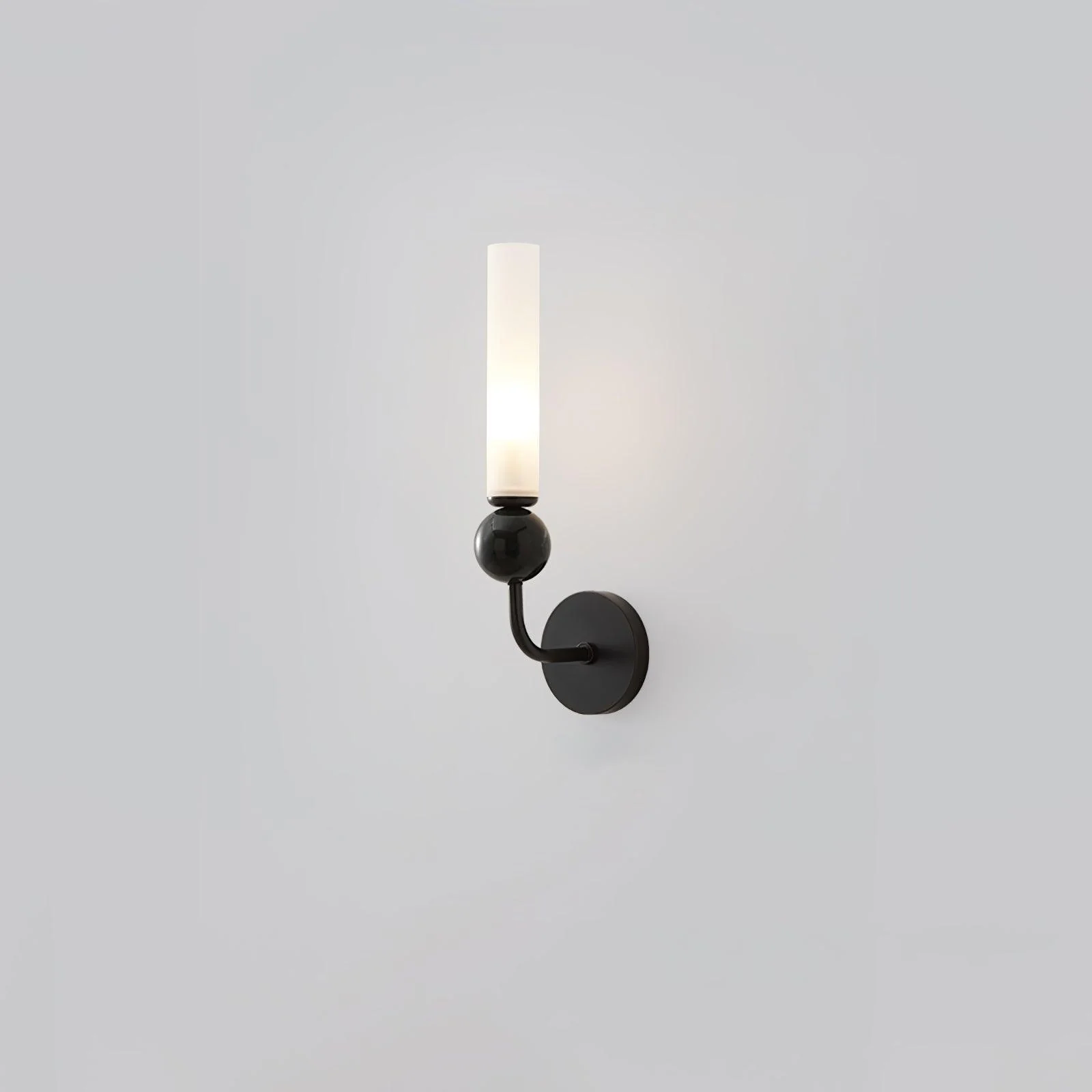 Настенный светильник Marble Vertical - модель C, ∅10см x 115см, черный, черный мраморный шар