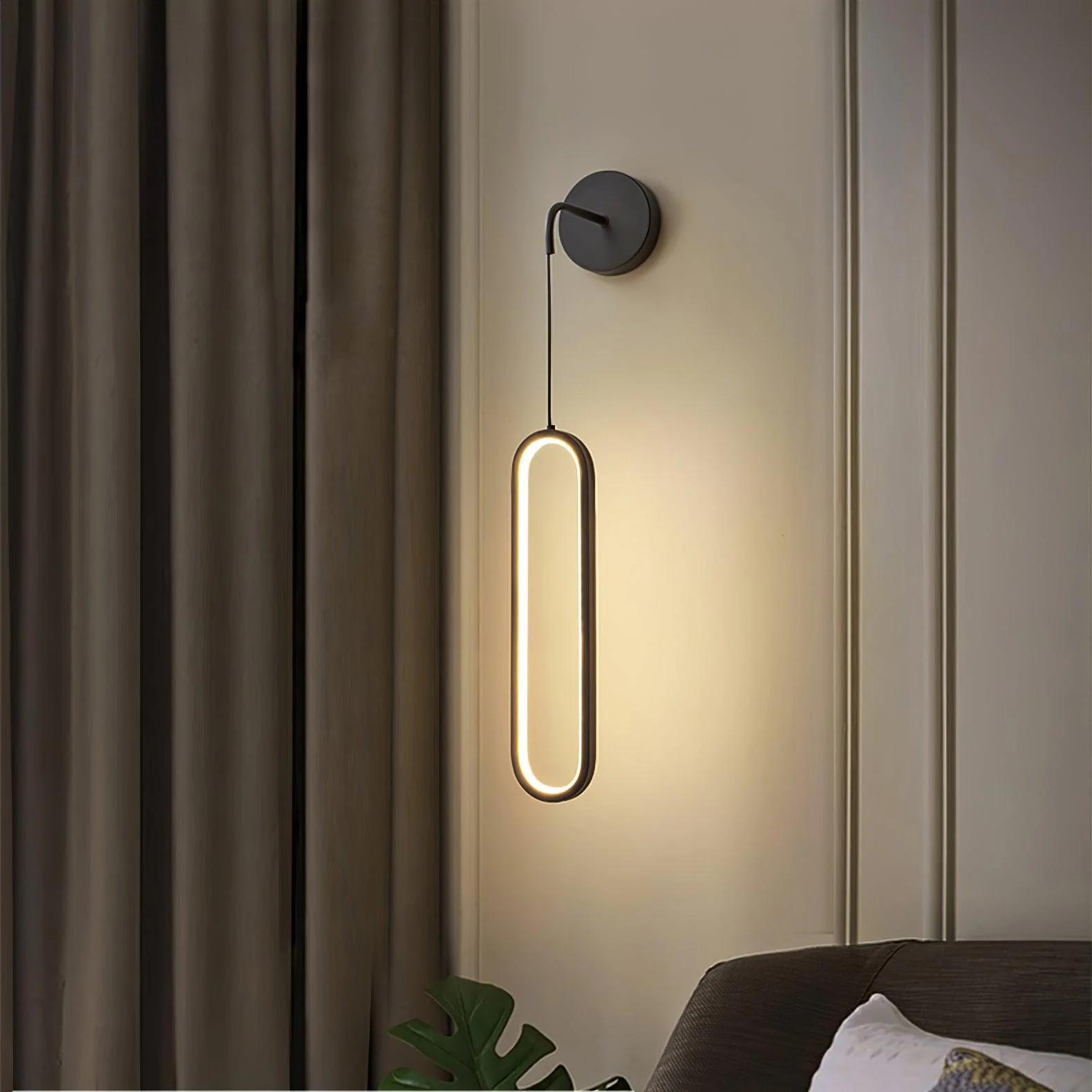 Настенный светильник Oval LED Brass - ∅9см x 68см, золотой, 3000-6500К
