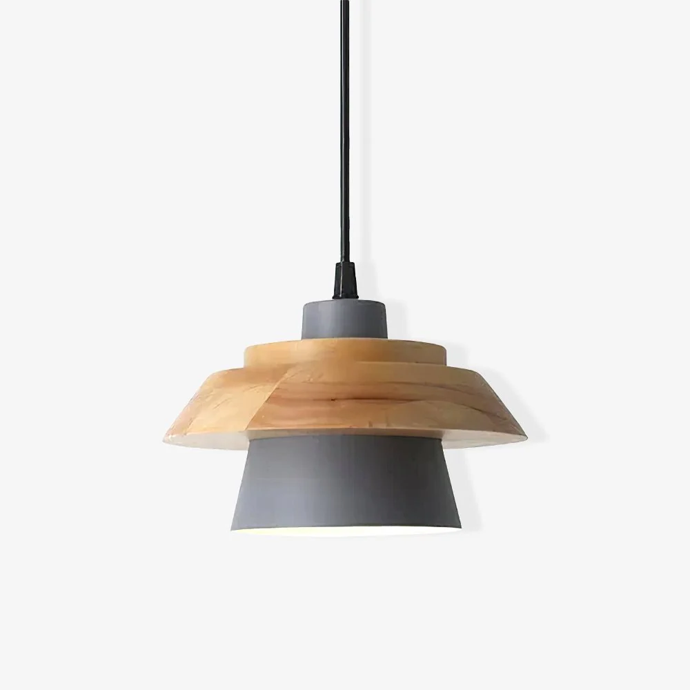 Подвесной светильник Stone Wood - ∅19см х 13см, черный