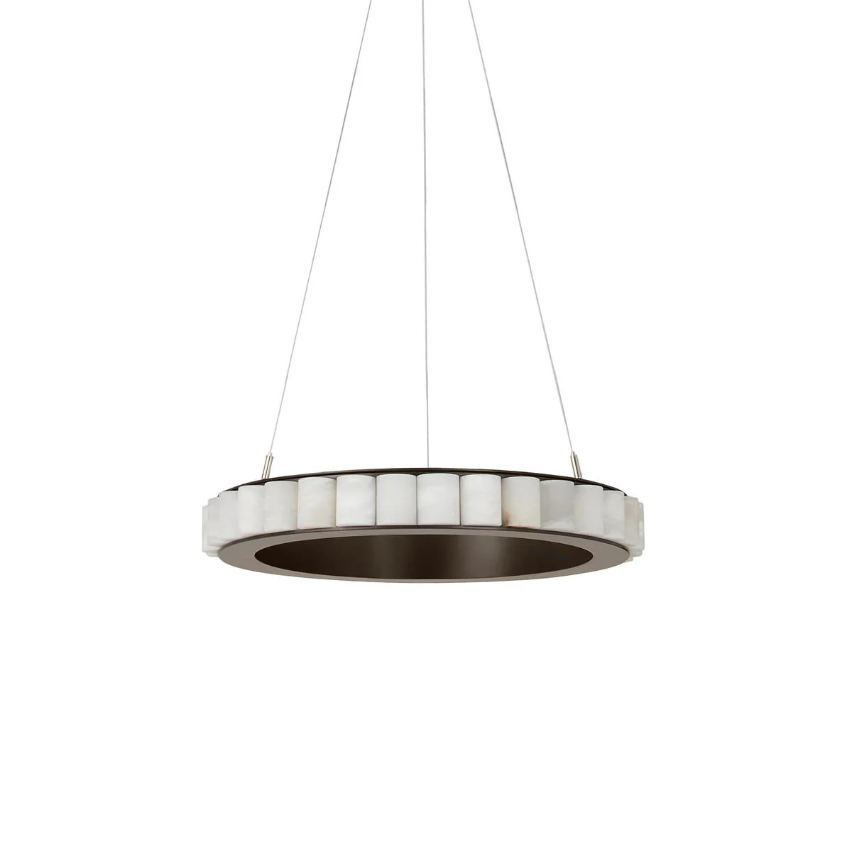 Люстра Alabaster Avalon Halo - ∅60см x 8см, черный, теплый свет
