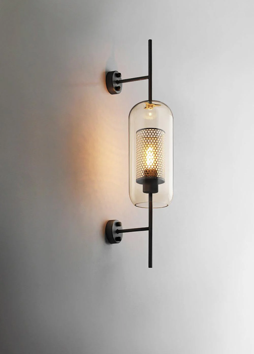 Настенный светильник Chiswick Glass - ∅13см x 67см, серебряный, стекло, 2 шт