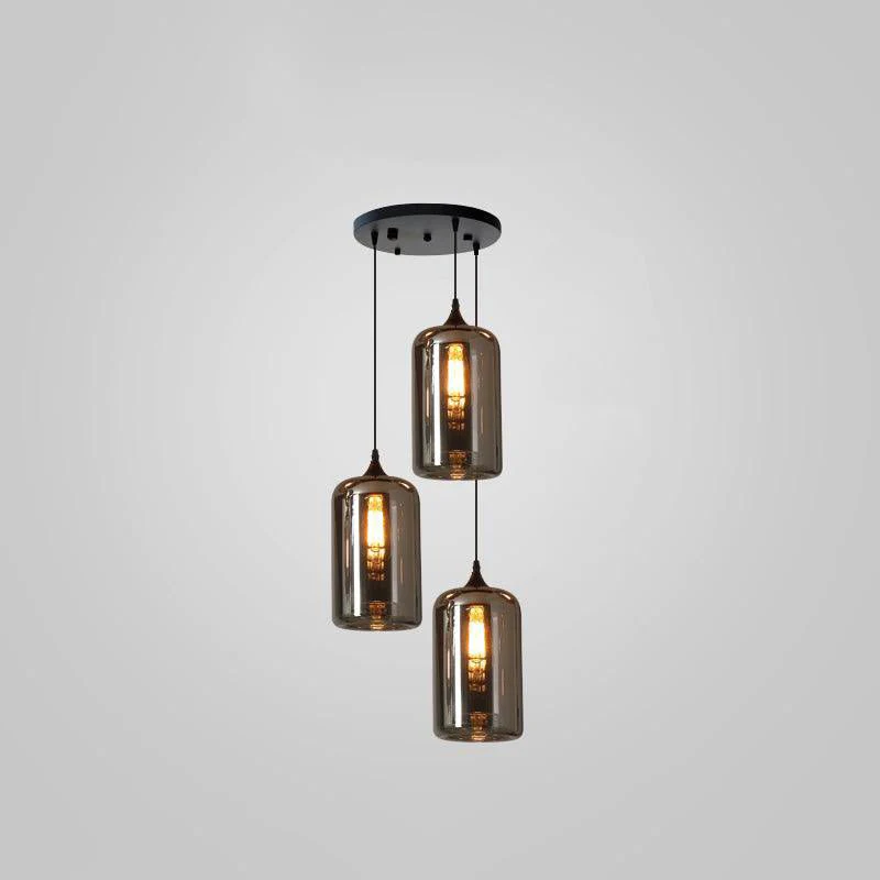 Подвесной светильник Bottle Glass Combo1 Rectangle - 12 подвесов, 150см x 20см, дымчато-серый, черный