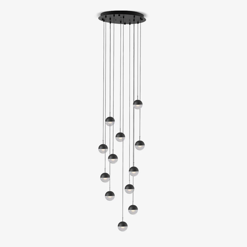 Подвесной светильник Restaurant Art LED - 5 плафонов ∅70см x 200см, розовое золото, теплый свет