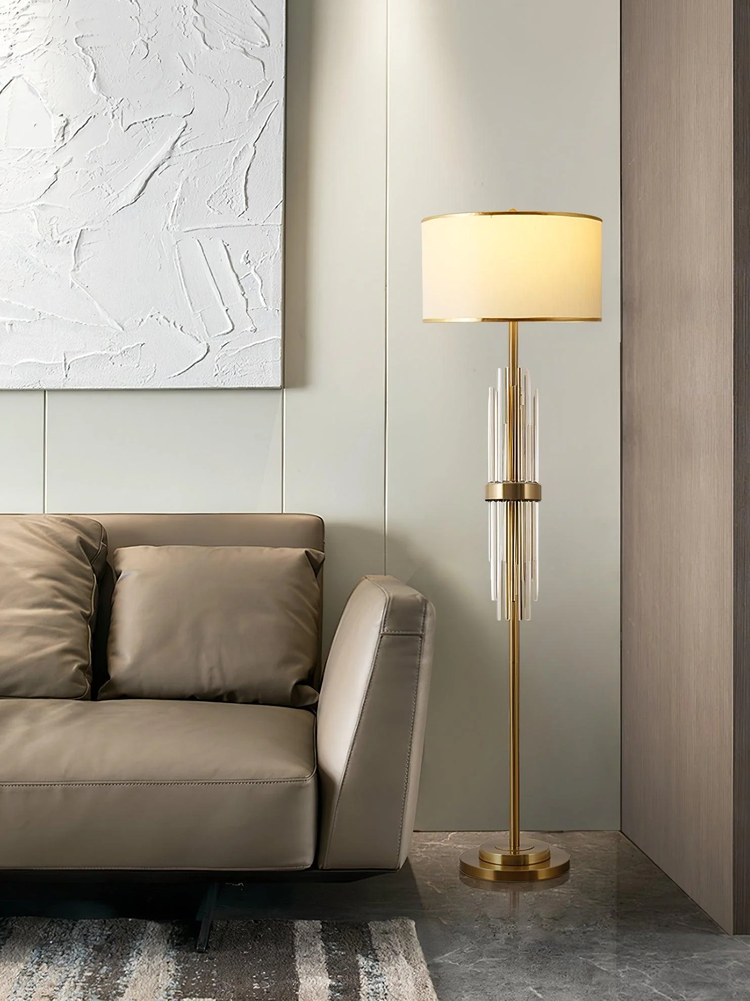Alston Floor Lamp - ∅ 13.8″ x H 57.1″ / Dia 35cm x H 145m / Gold / AU plug