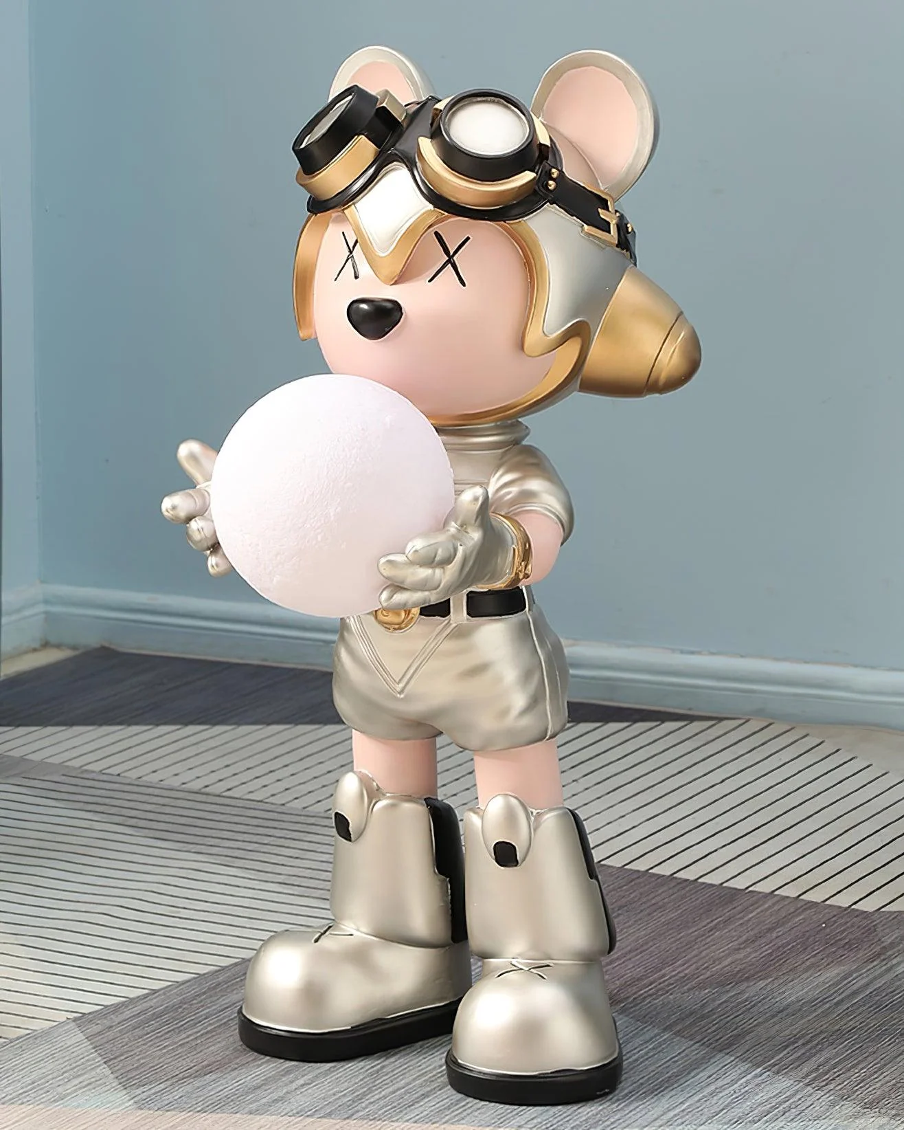 Торшер Space Bear Built-in Battery - ∅33см x 75см, золотой, сенсорный