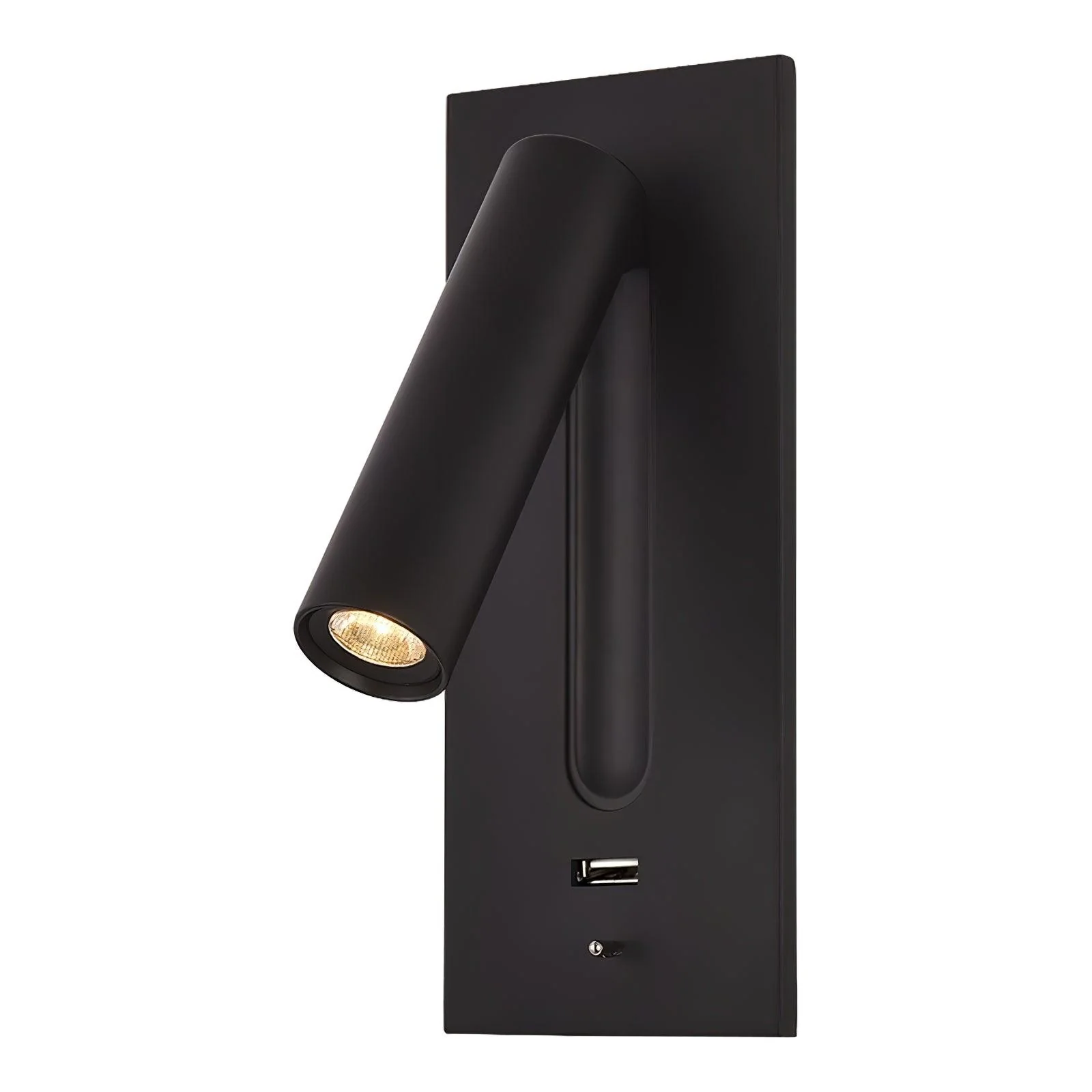 Настенный светильник Black Bedside USB - ∅8см x 18см, черный