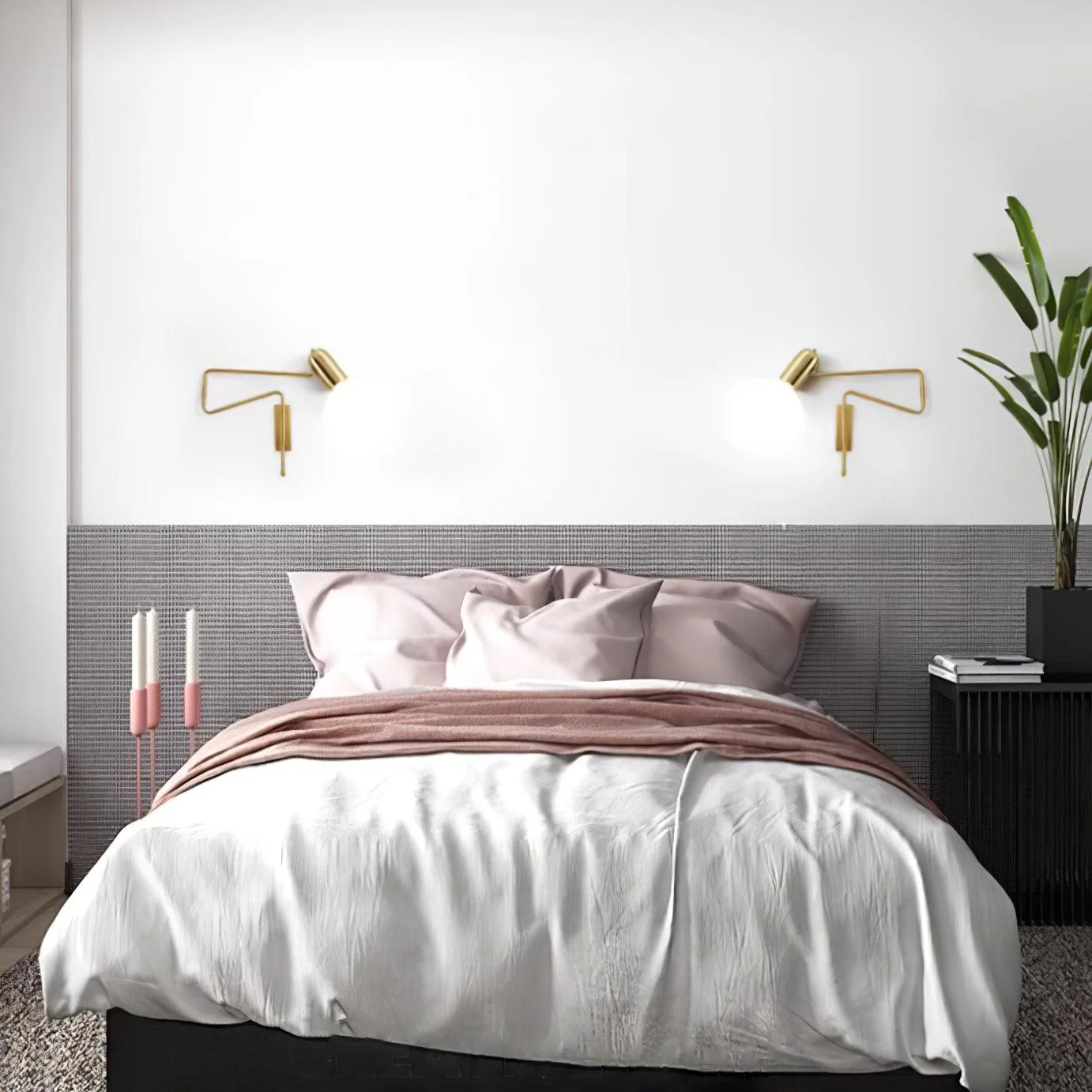 Настенный светильник Adjustable Arm Plug In - модель A, 42см x 41см, золотой